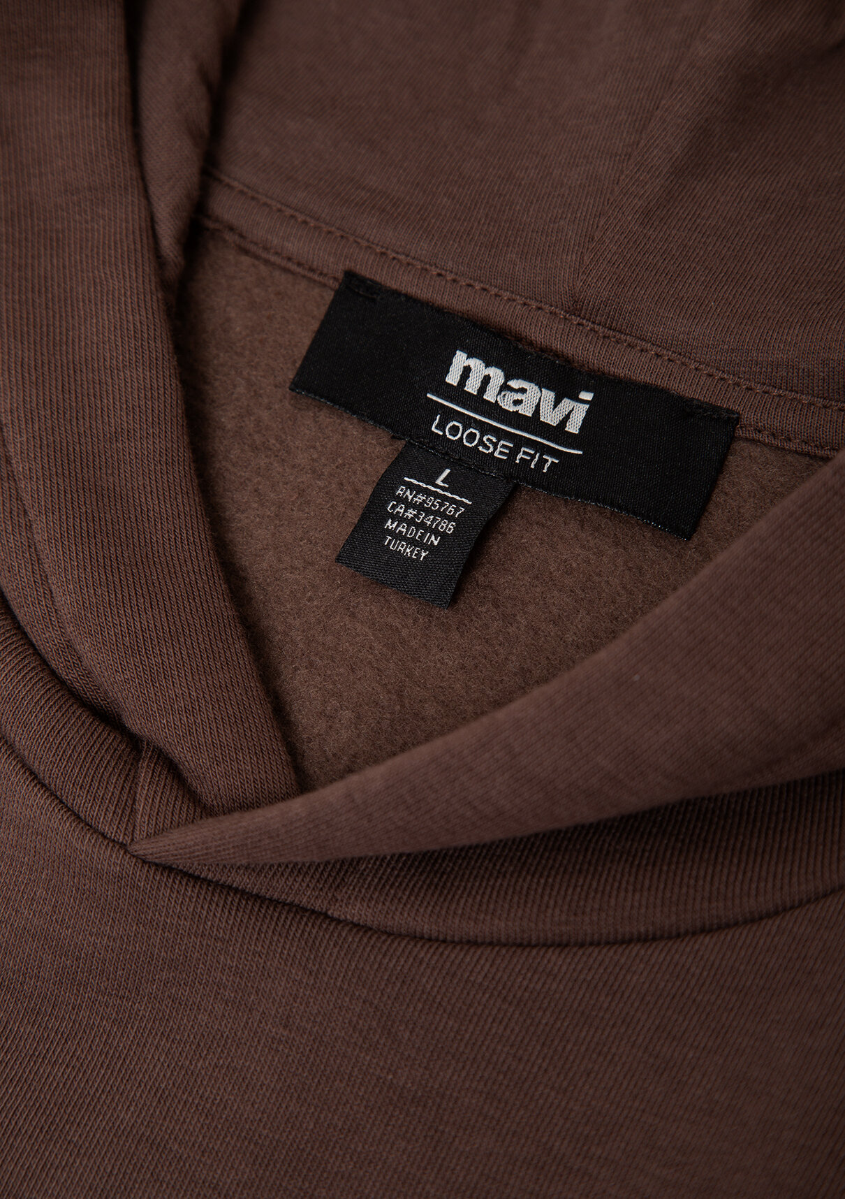 Mavi Logo Baskılı Kapüşonlu Kahverengi Sweatshirt görsel 8
