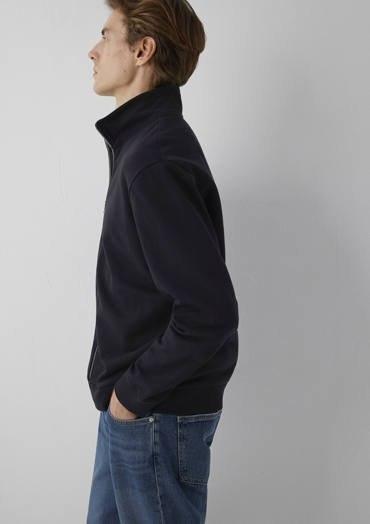 Mavi Fermuarlı Siyah Sweatshirt görsel 2