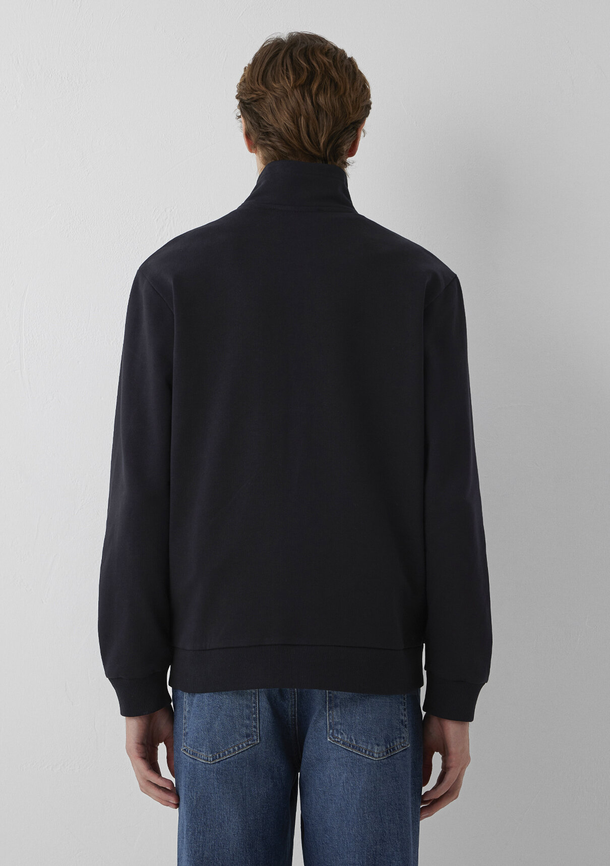 Mavi Fermuarlı Siyah Sweatshirt görsel 5