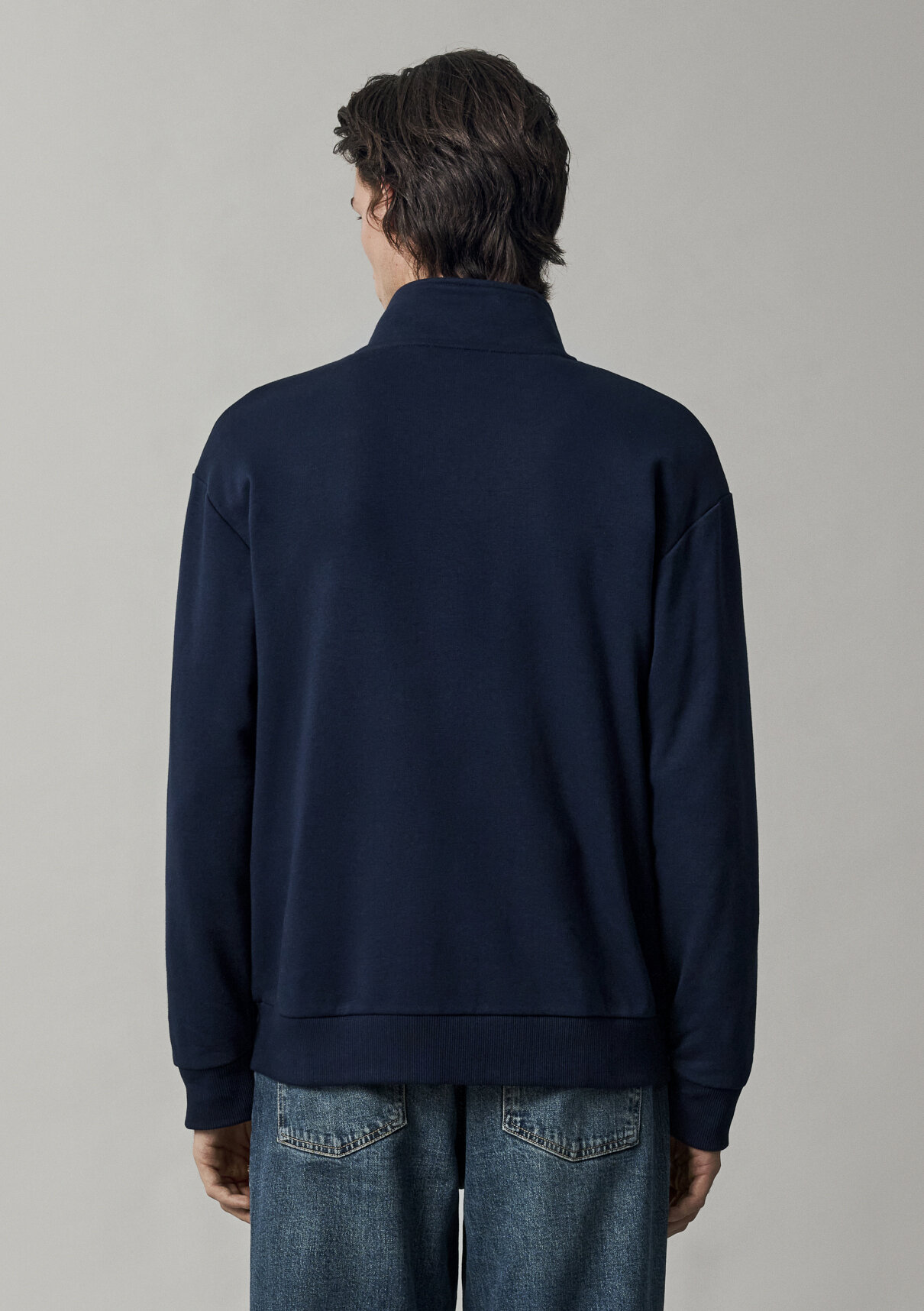 Mavi Logo Baskılı Fermuarlı Lacivert Sweatshirt görsel 5