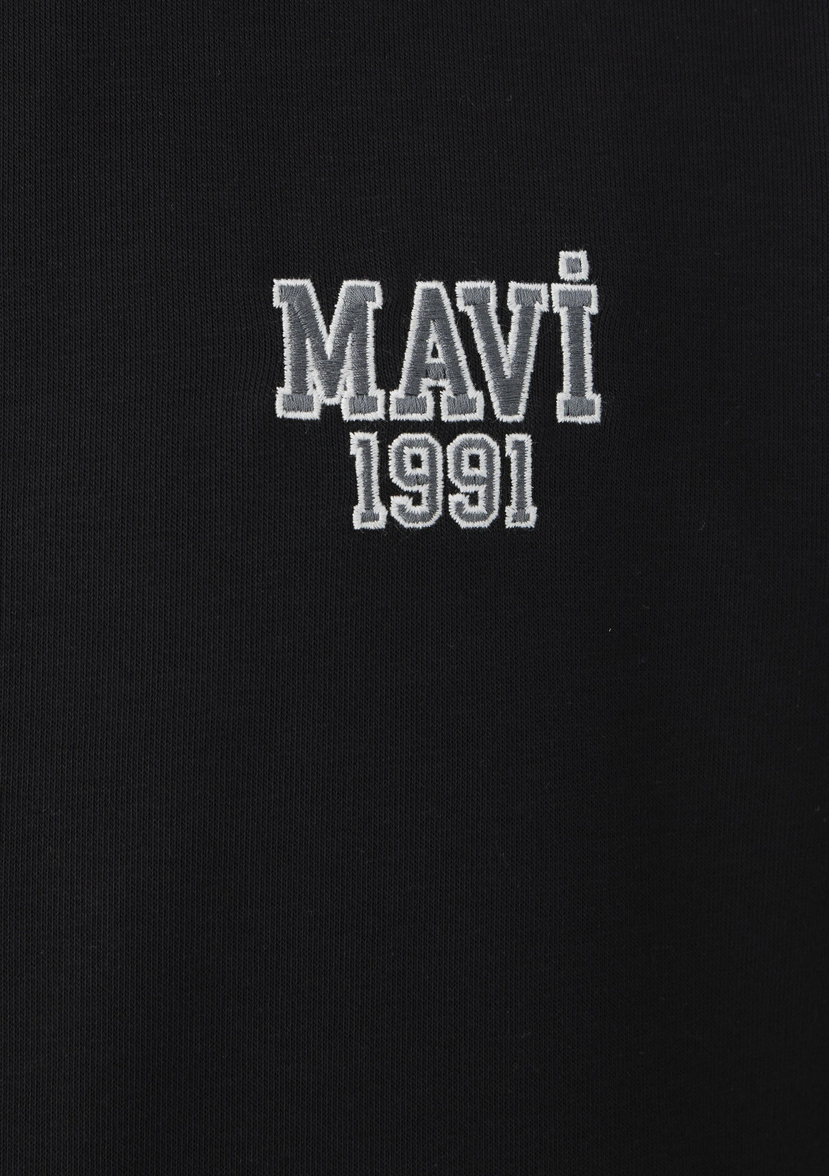 Mavi Logo Baskılı Fermuarlı Siyah Sweatshirt görsel 7
