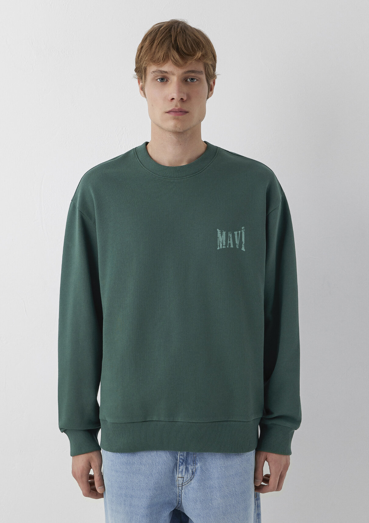 Mavi Logo Yeşil Sweatshirt görsel 3