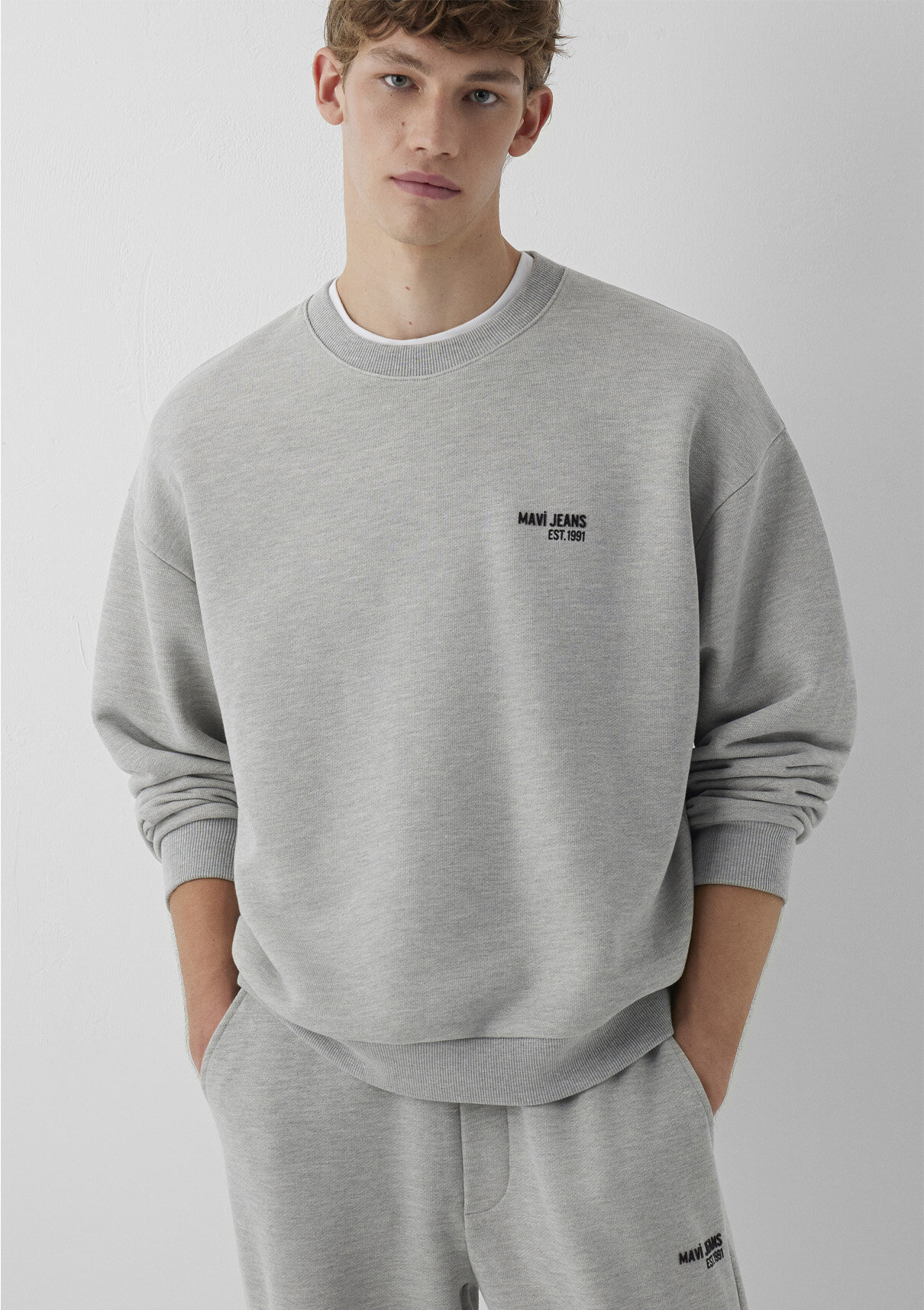 Mavi Jeans Baskılı Gri Sweatshirt