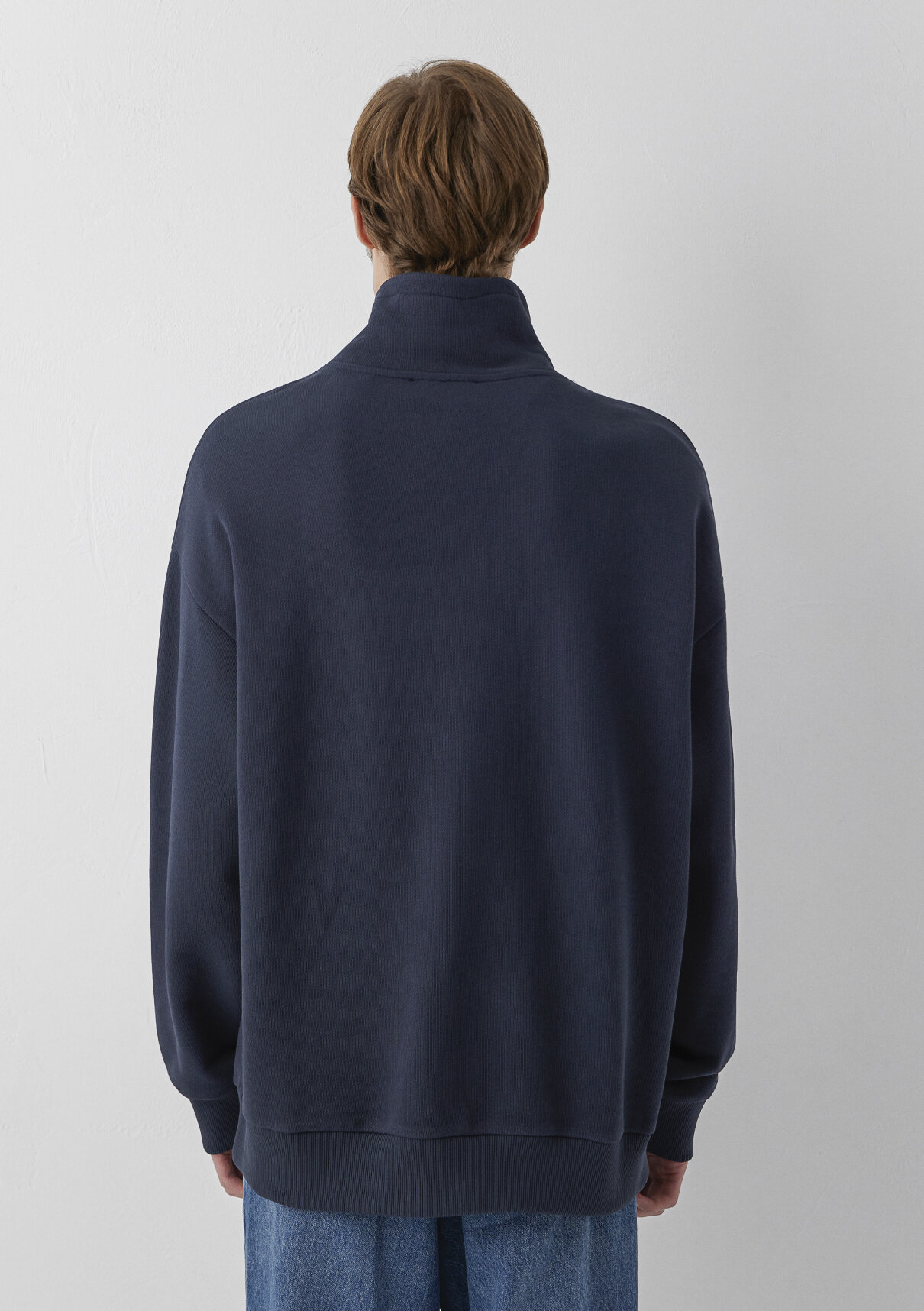 Mavi Logo Baskılı Yarı Fermuarlı Lacivert Sweatshirt görsel 5