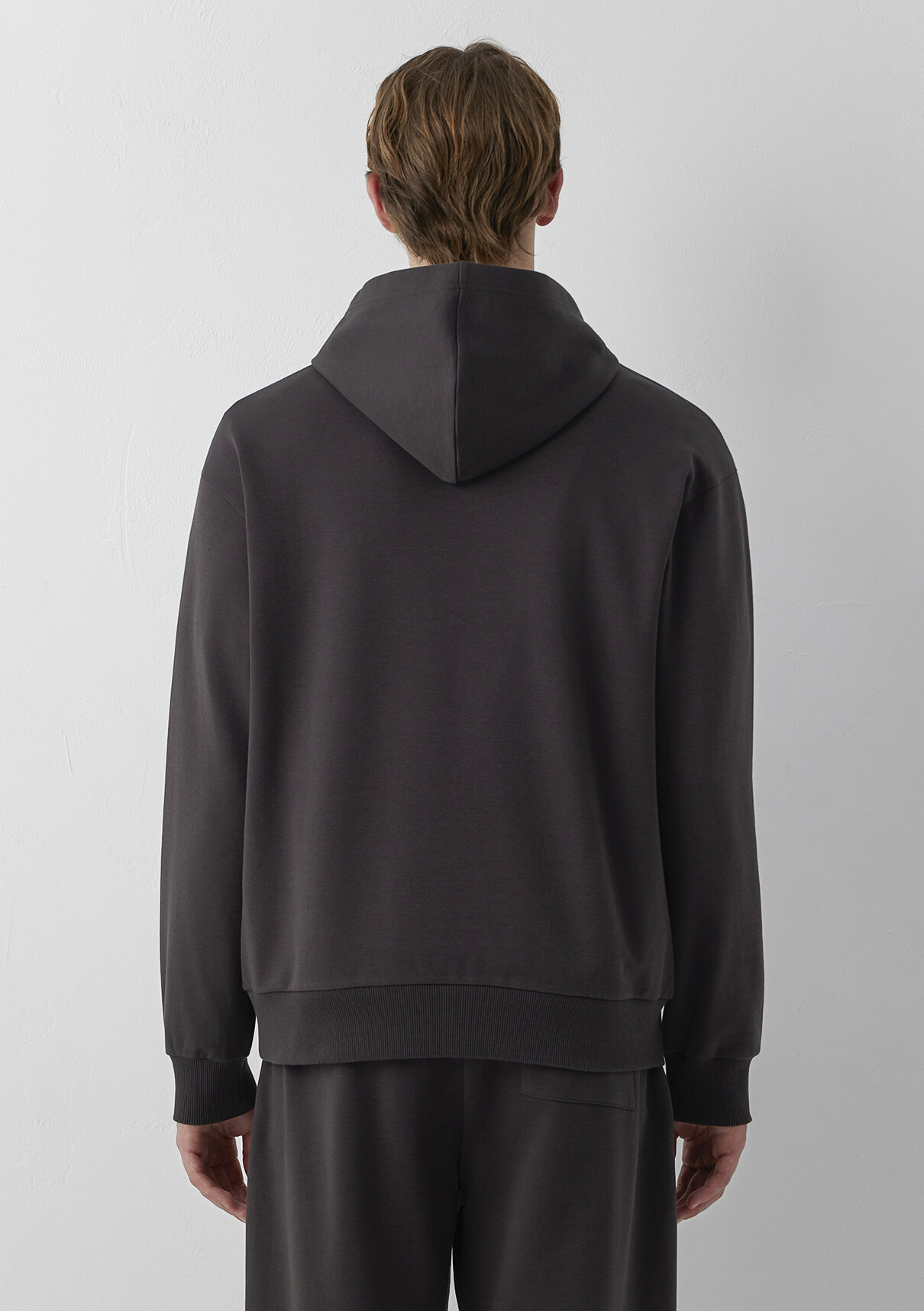 Mavi Logo Baskılı Kapüşonlu Kahverengi İnterlok Sweatshirt görsel 5
