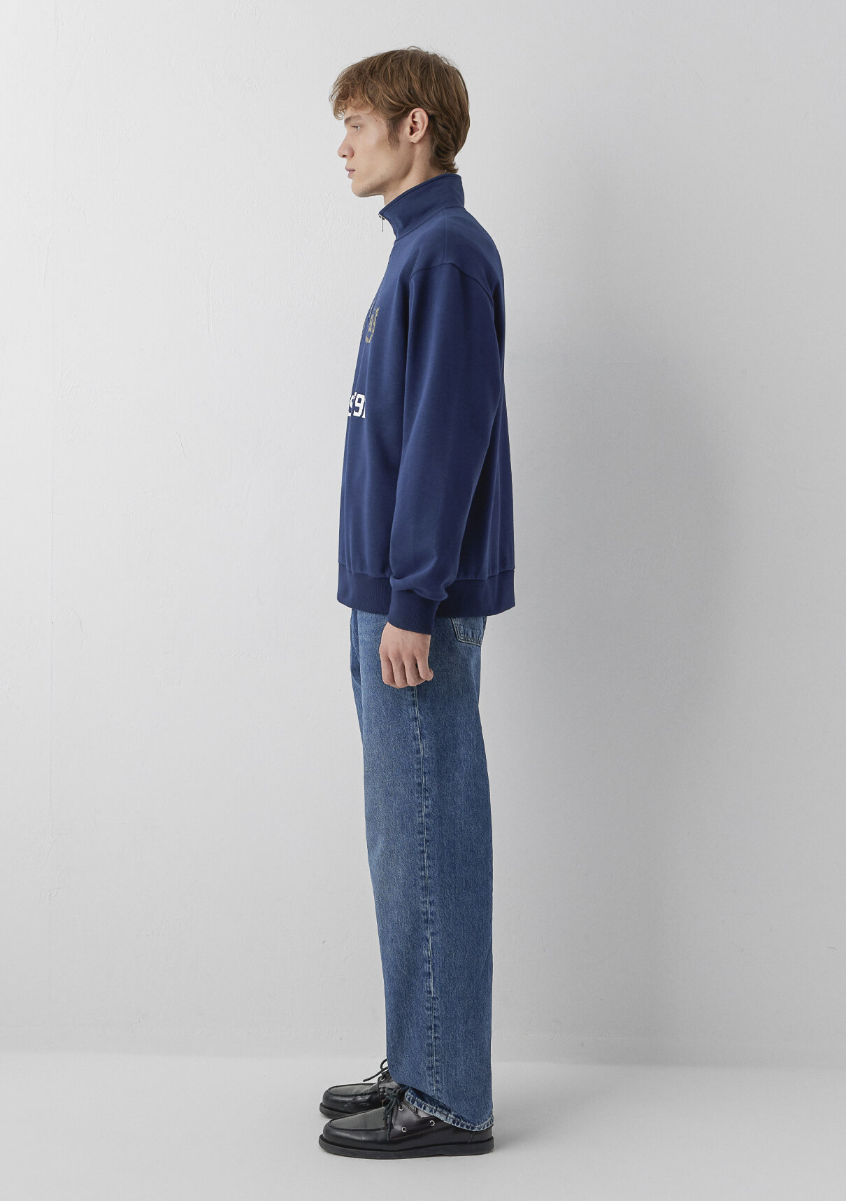 Mavi MJ Baskılı Dik Yaka Lacivert Sweatshirt görsel 4
