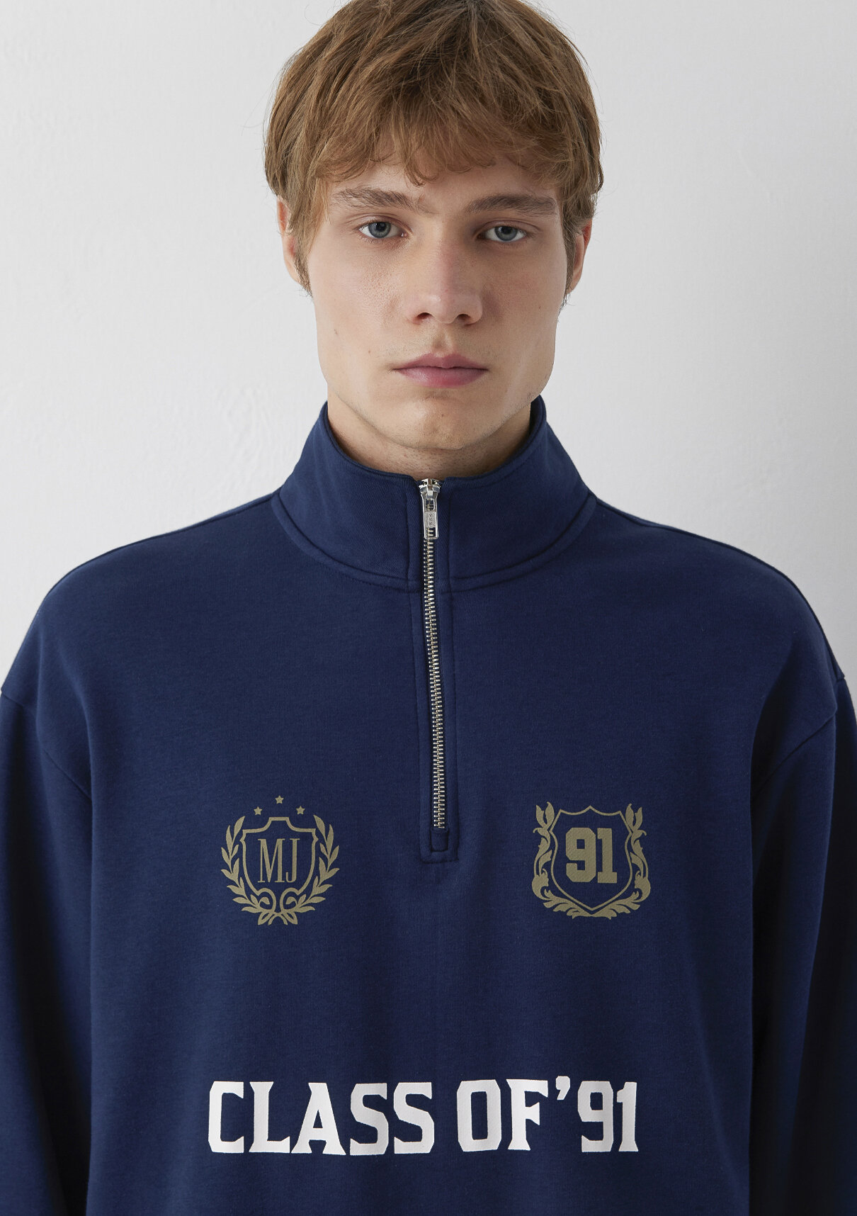 Mavi MJ Baskılı Dik Yaka Lacivert Sweatshirt görsel 6
