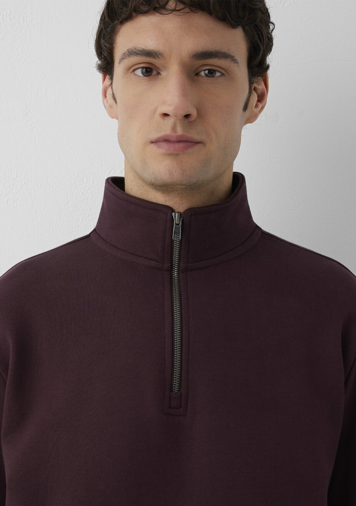 Mavi Yarı Fermuarlı Bordo Sweatshirt görsel 6