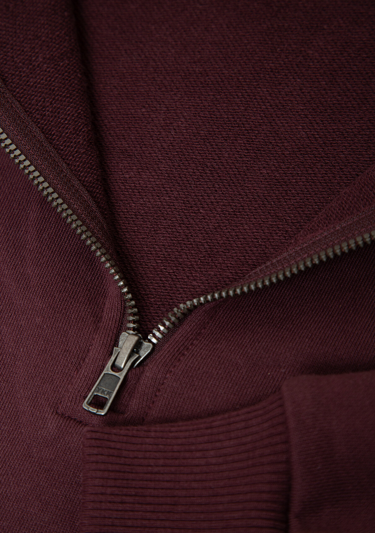 Mavi Yarı Fermuarlı Bordo Sweatshirt görsel 7
