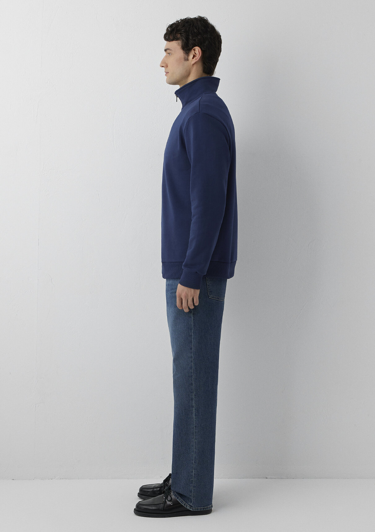 Mavi Yarı Fermuarlı Lacivert Basic Sweatshirt görsel 4