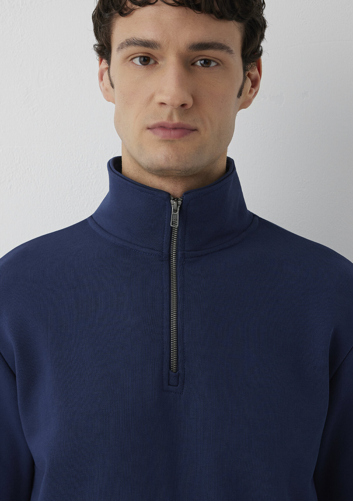 Mavi Yarı Fermuarlı Lacivert Basic Sweatshirt görsel 6