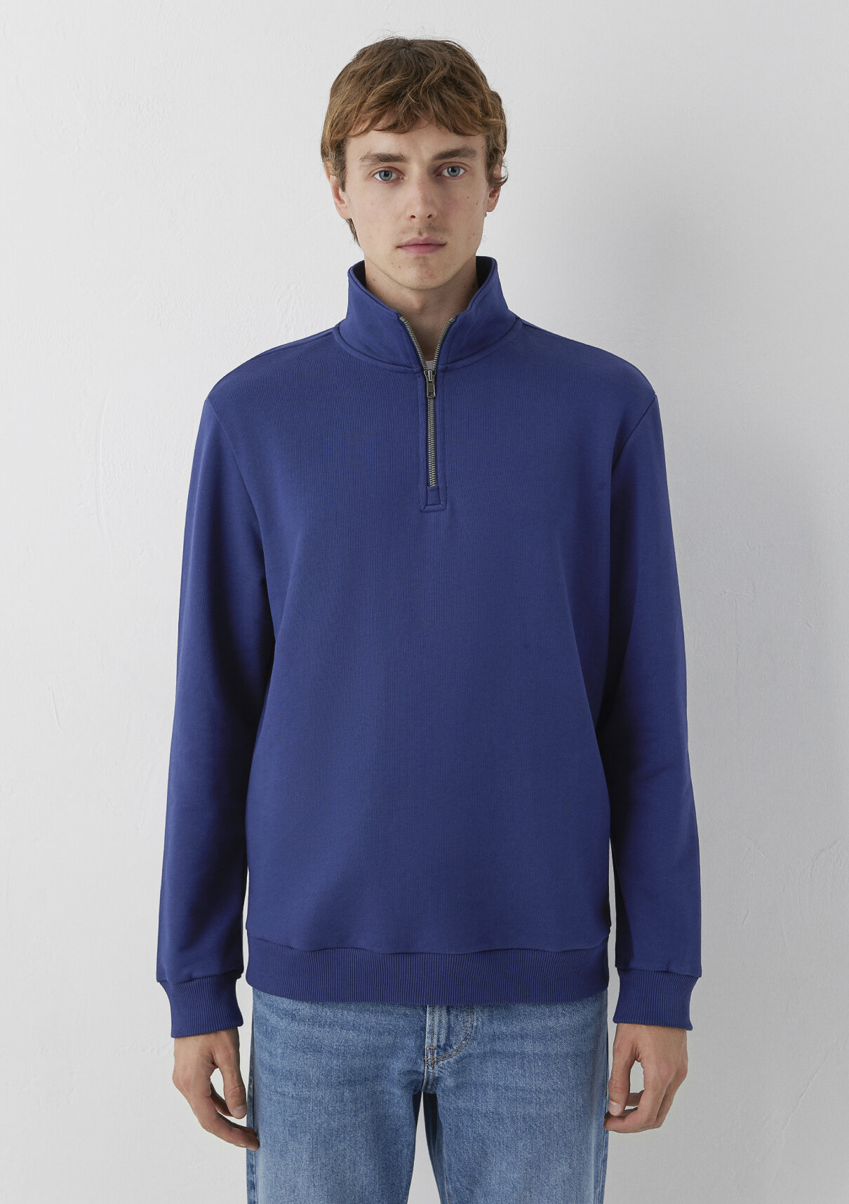 Mavi Yarı Fermuarlı Lacivert Basic Sweatshirt görsel 3