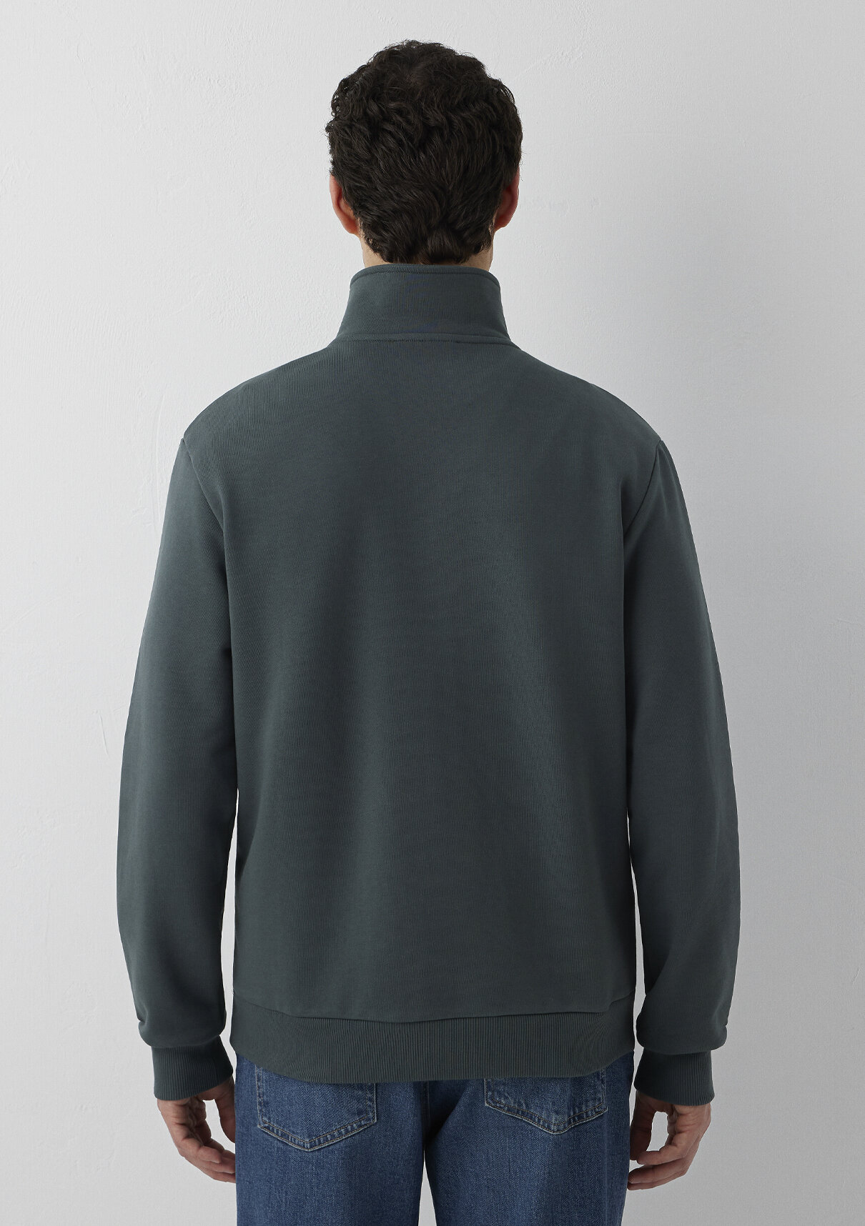 Mavi Yarı Fermuarlı Yeşil Basic Sweatshirt görsel 5