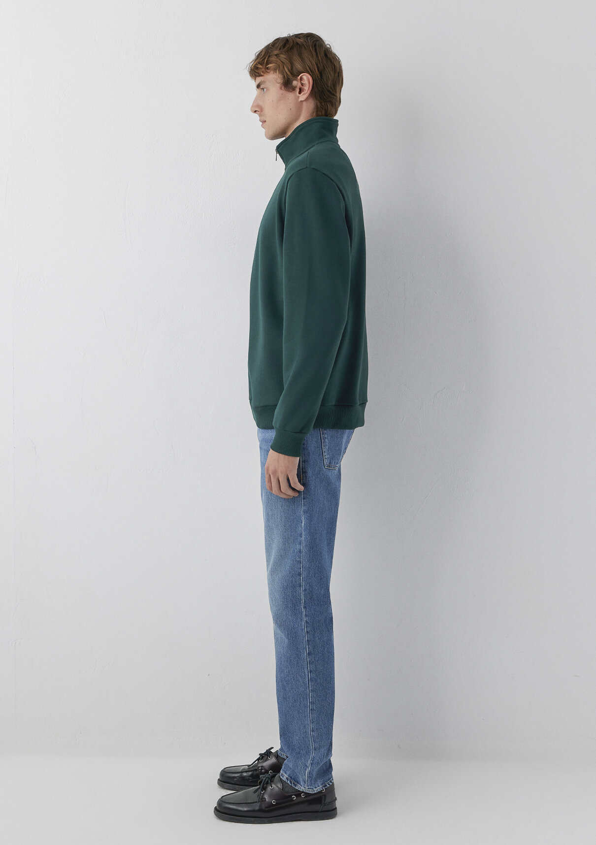 Mavi Yarı Fermuarlı Yeşil Basic Sweatshirt görsel 3