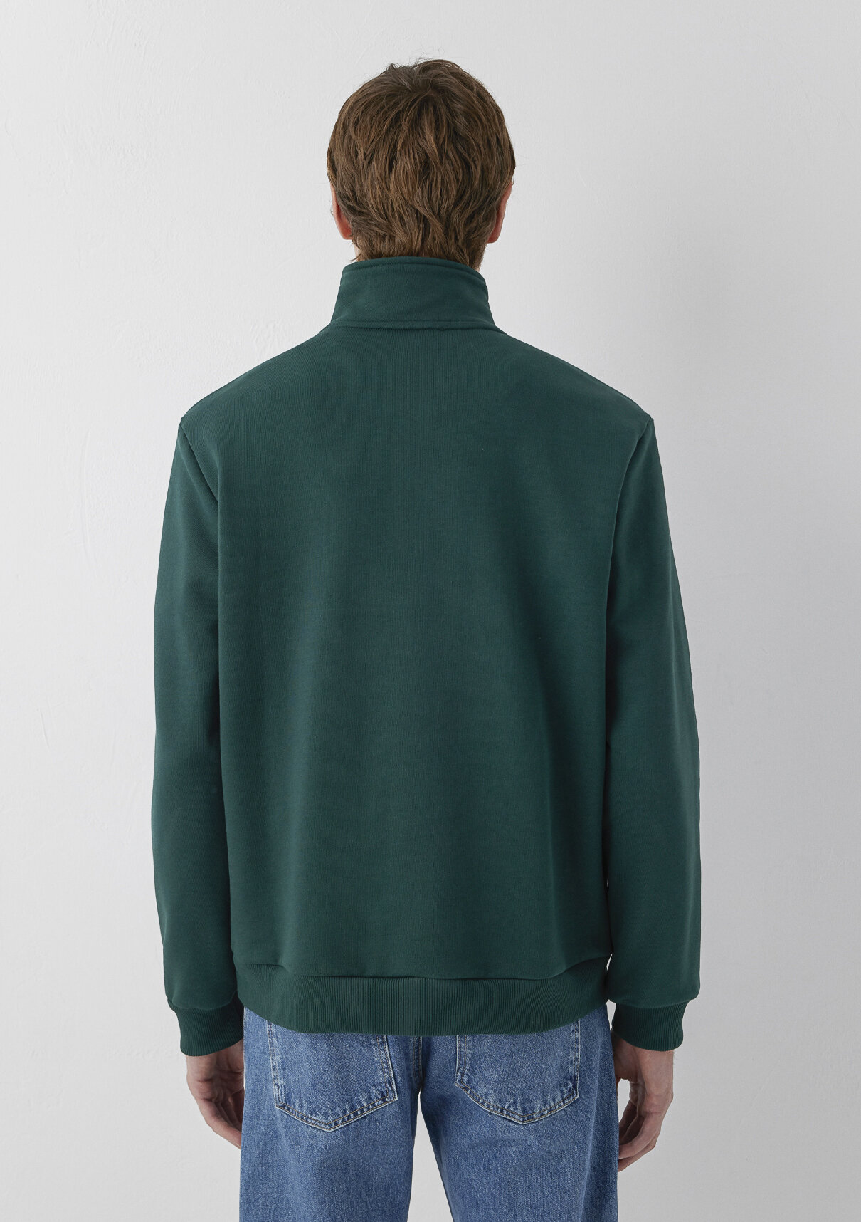 Mavi Yarı Fermuarlı Yeşil Basic Sweatshirt görsel 5