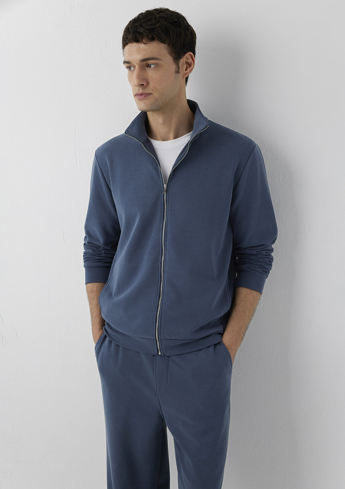 Mavi (Tencel™) Modal Karışımlı Fermuarlı Mavi Sweatshirt görsel 2