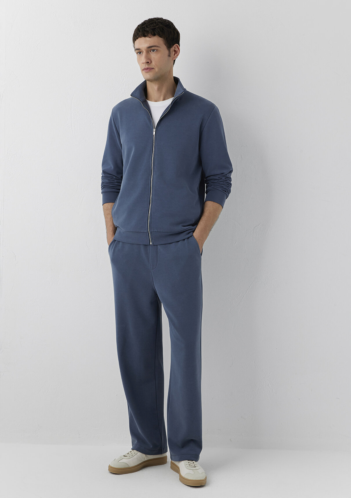Mavi (Tencel™) Modal Karışımlı Fermuarlı Mavi Sweatshirt görsel 3