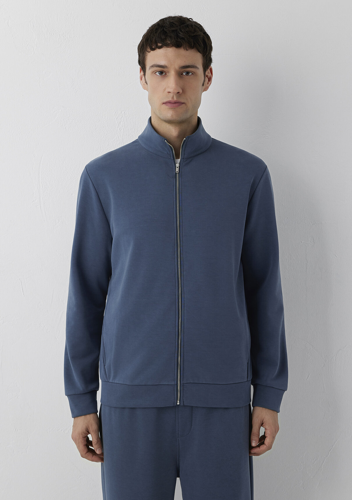 Mavi (Tencel™) Modal Karışımlı Fermuarlı Mavi Sweatshirt görsel 4