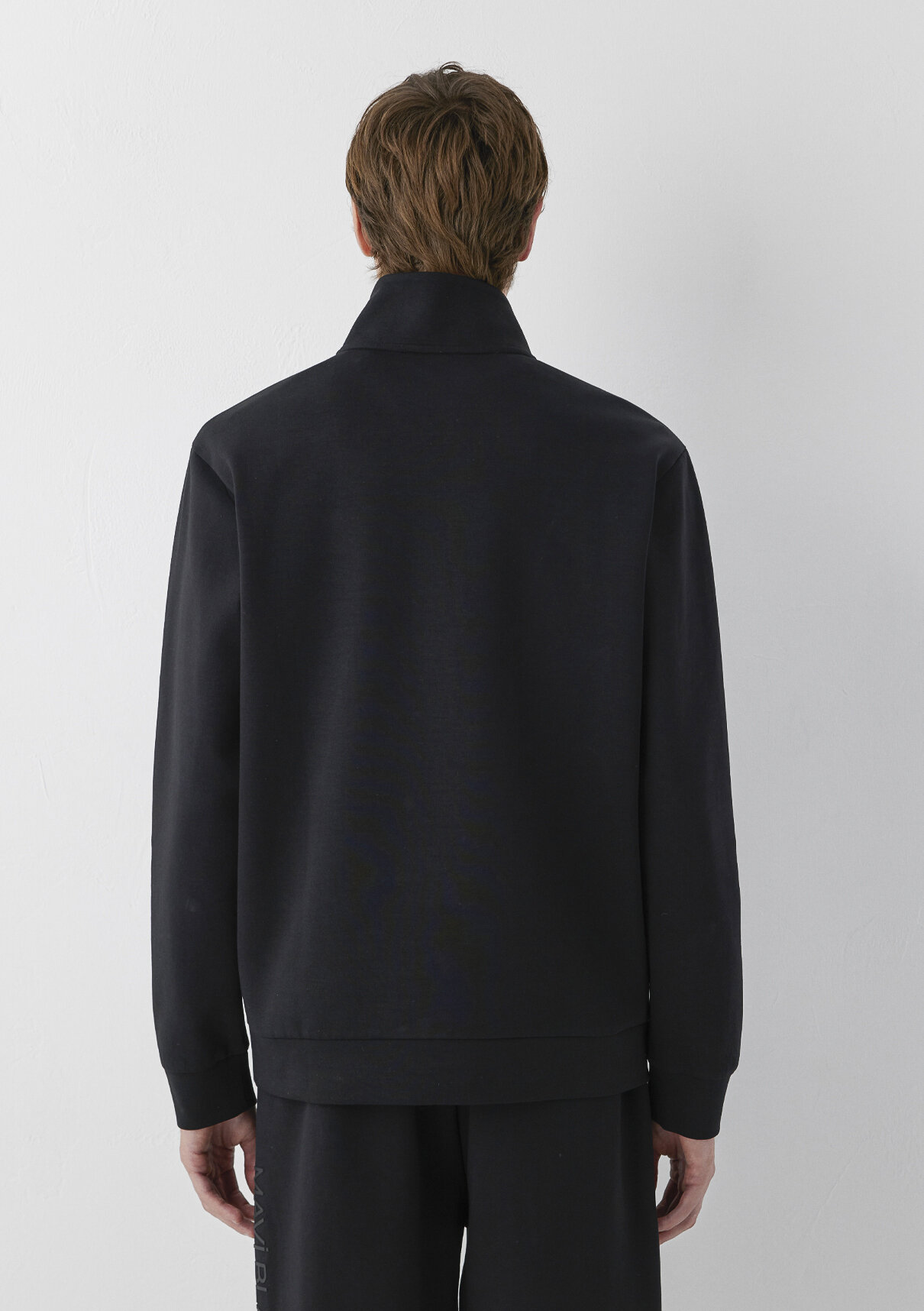 Mavi Yarı Fermuarlı Siyah Sweatshirt görsel 6