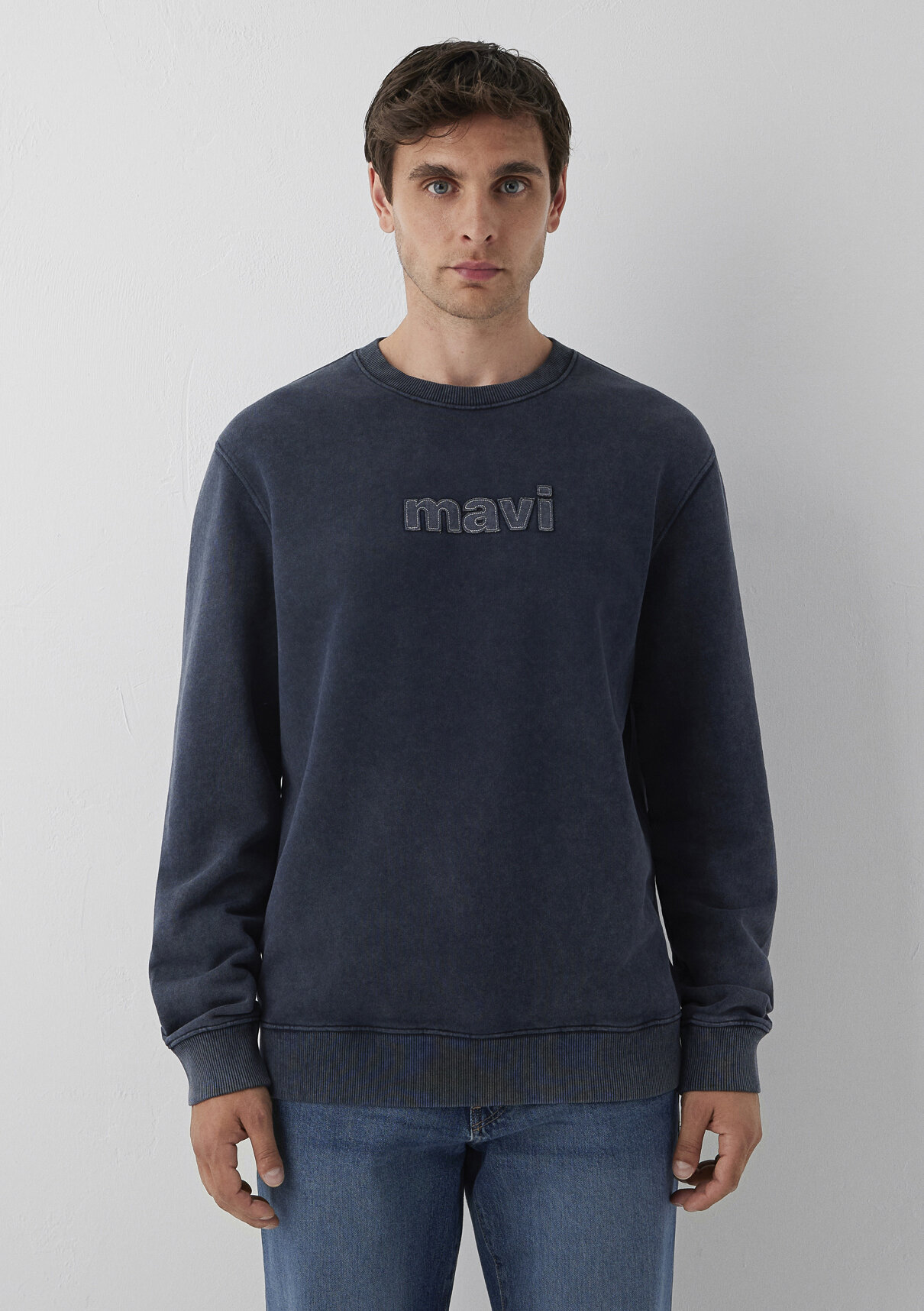Mavi Logo Baskılı Lacivert Sweatshirt görsel 3
