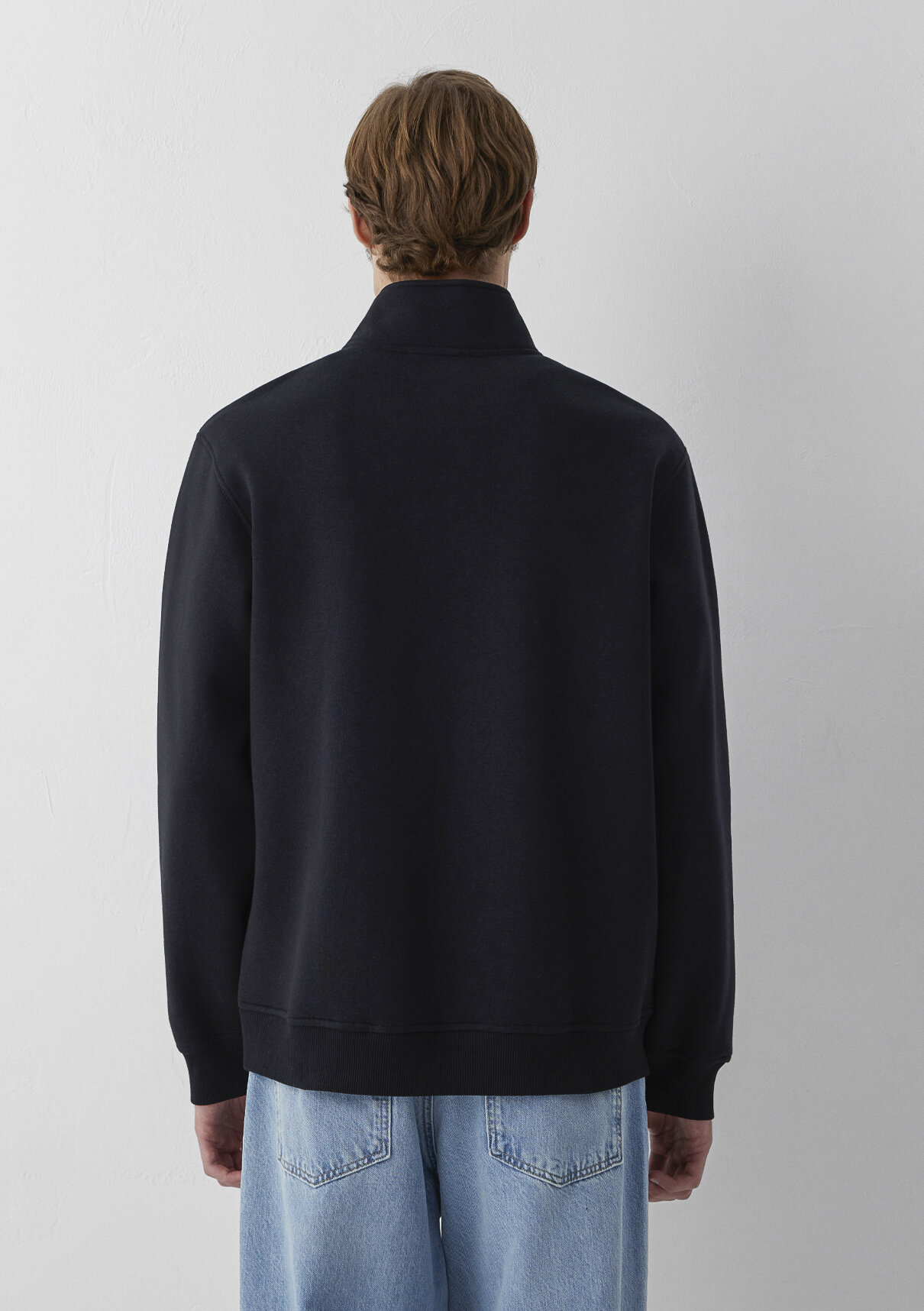 Mavi Logo Yarı Fermuarlı Siyah Sweatshirt görsel 5