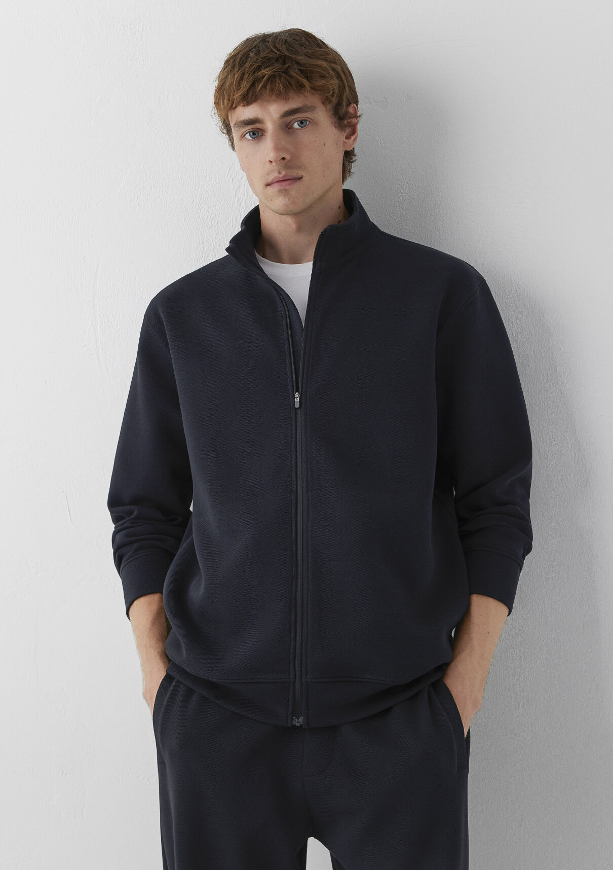 Mavi Fermuarlı Antrasit Sweatshirt