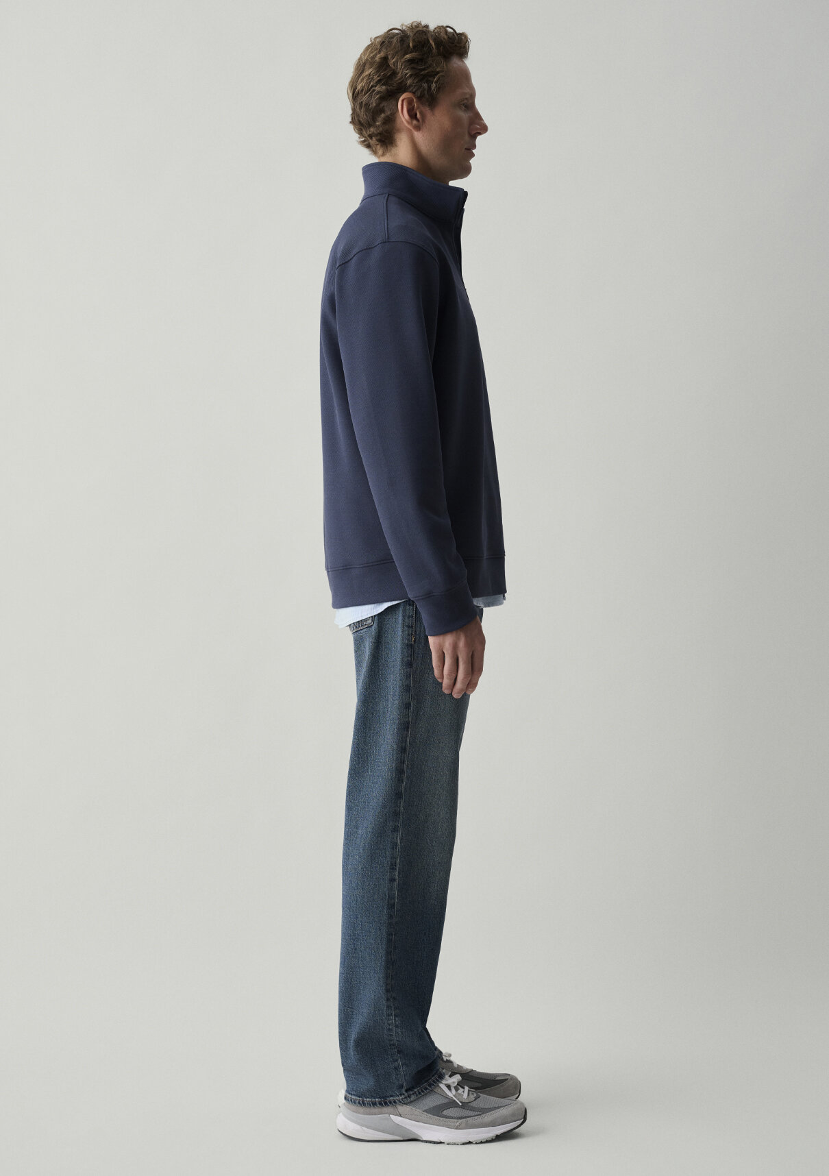 Mavi Yarı Fermuarlı Lacivert Sweatshirt görsel 4