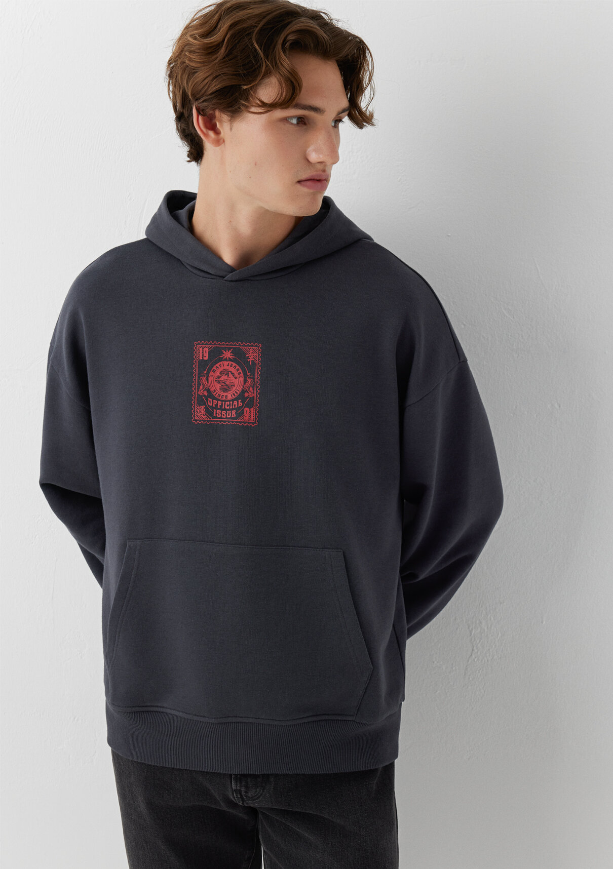 Mavi Kapüşonlu Antrasit Sweatshirt görsel 2