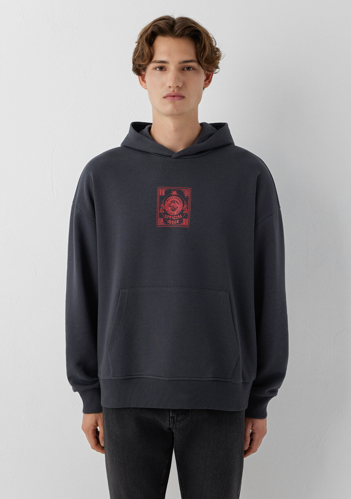 Mavi Kapüşonlu Antrasit Sweatshirt görsel 3