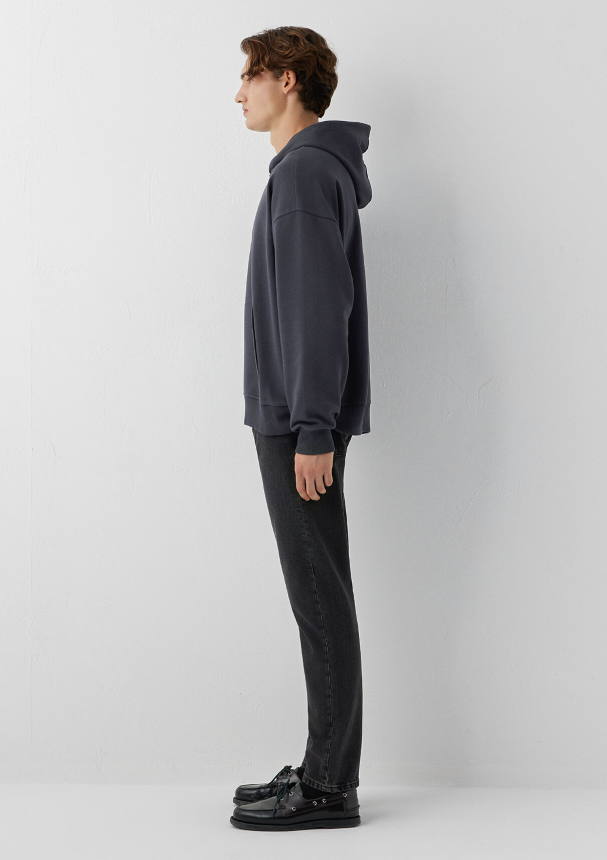 Mavi Kapüşonlu Antrasit Sweatshirt görsel 4