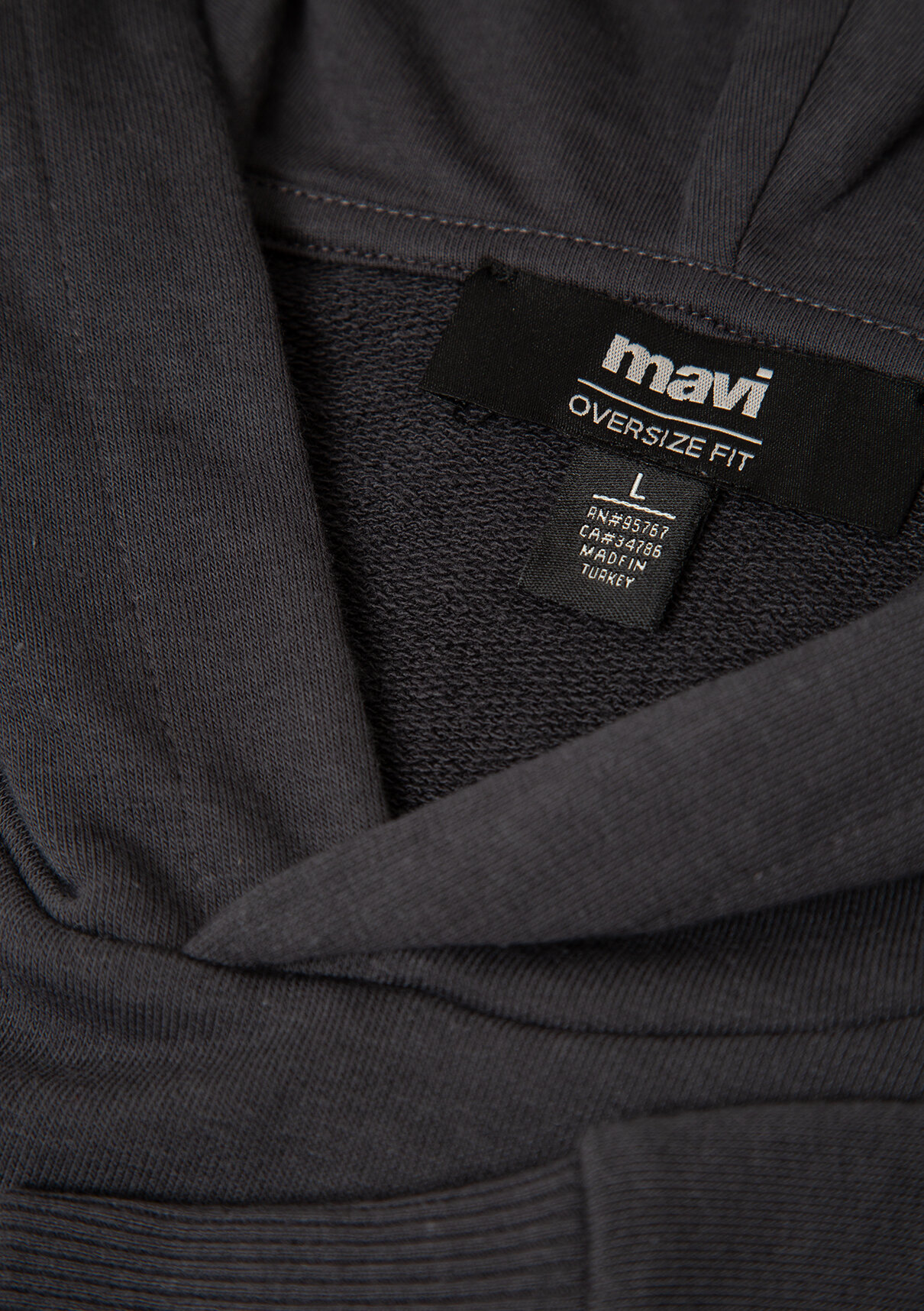 Mavi Kapüşonlu Antrasit Sweatshirt görsel 7