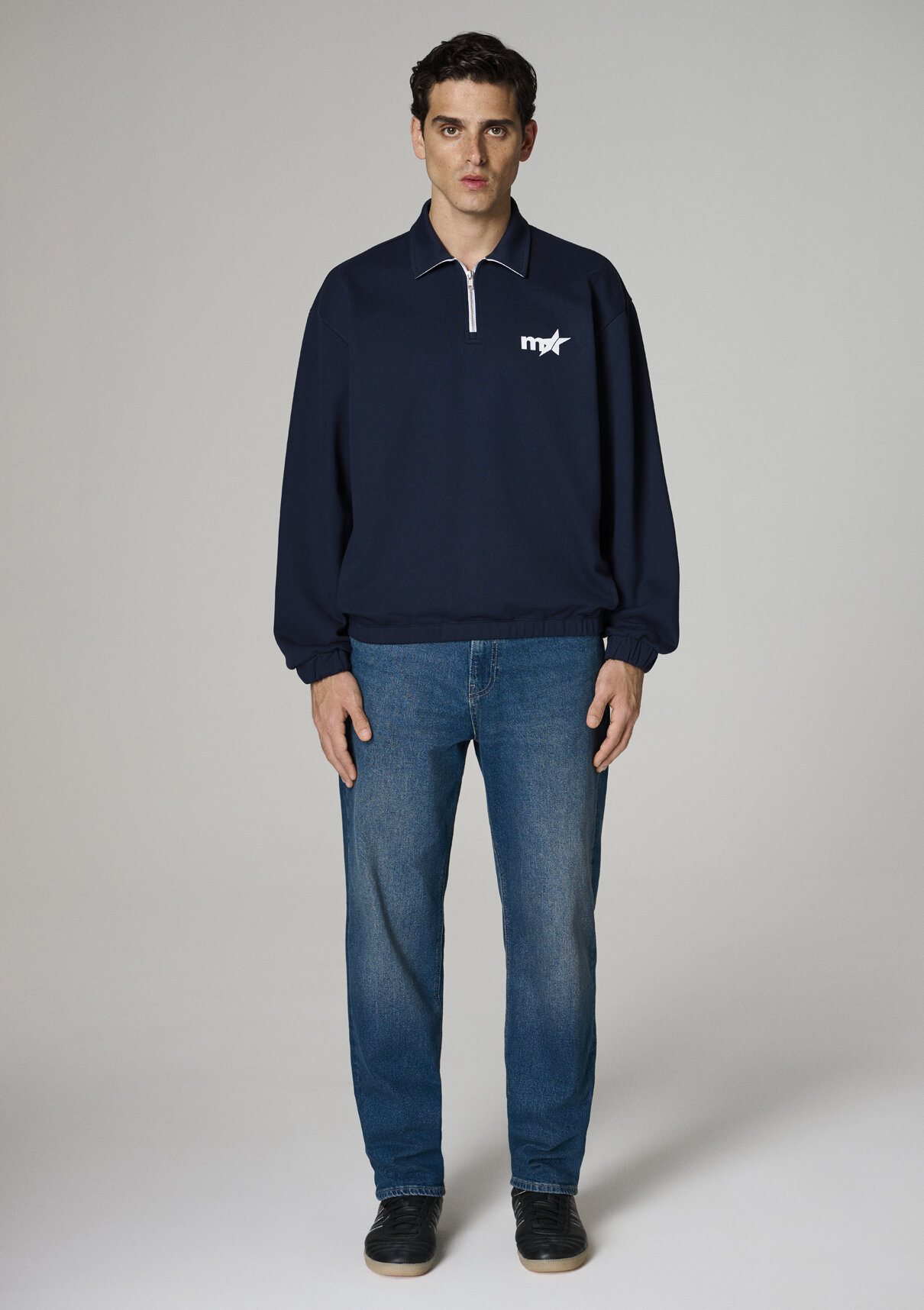 Mavi Kenan Yıldız x Mavi Baskılı Lacivert Polo Sweatshirt görsel 6