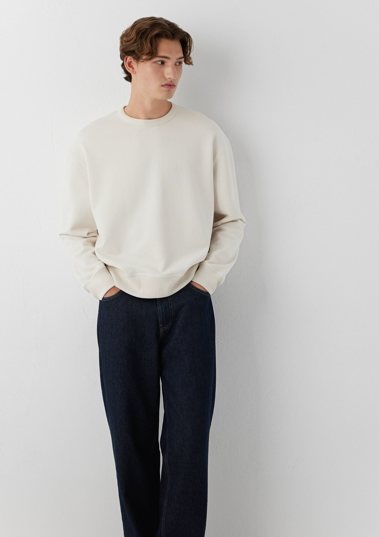Mavi Bej Basic Sweatshirt
