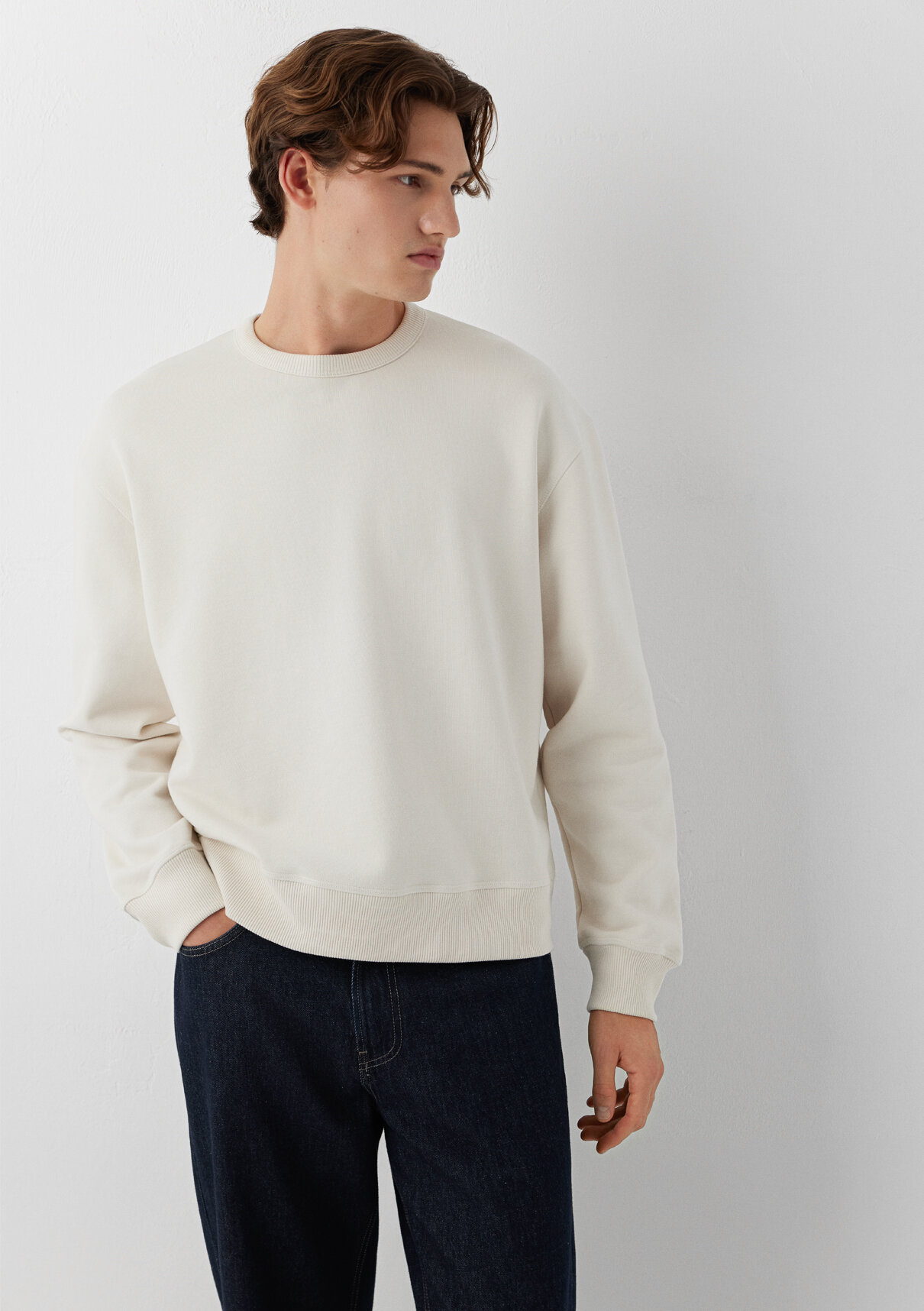 Mavi Bej Basic Sweatshirt görsel 2