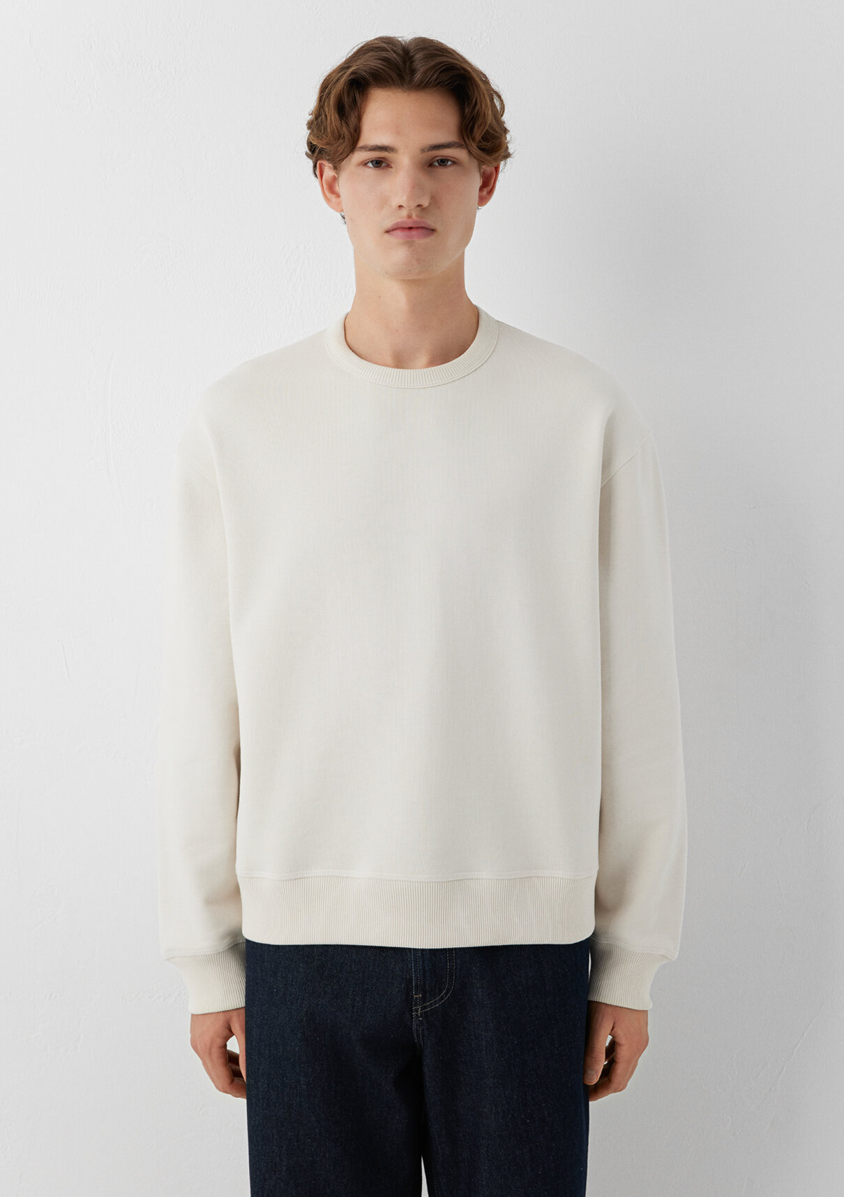 Mavi Bej Basic Sweatshirt görsel 4