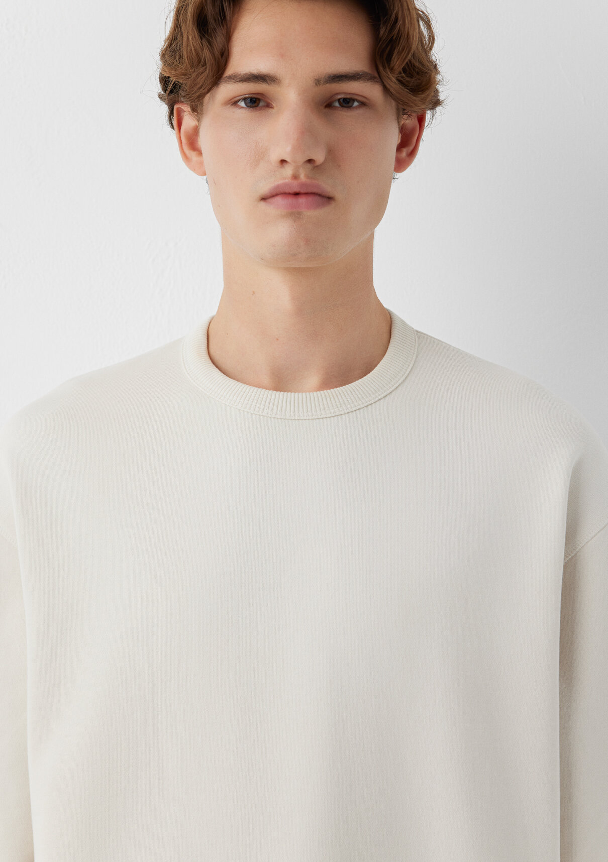 Mavi Bej Basic Sweatshirt görsel 7