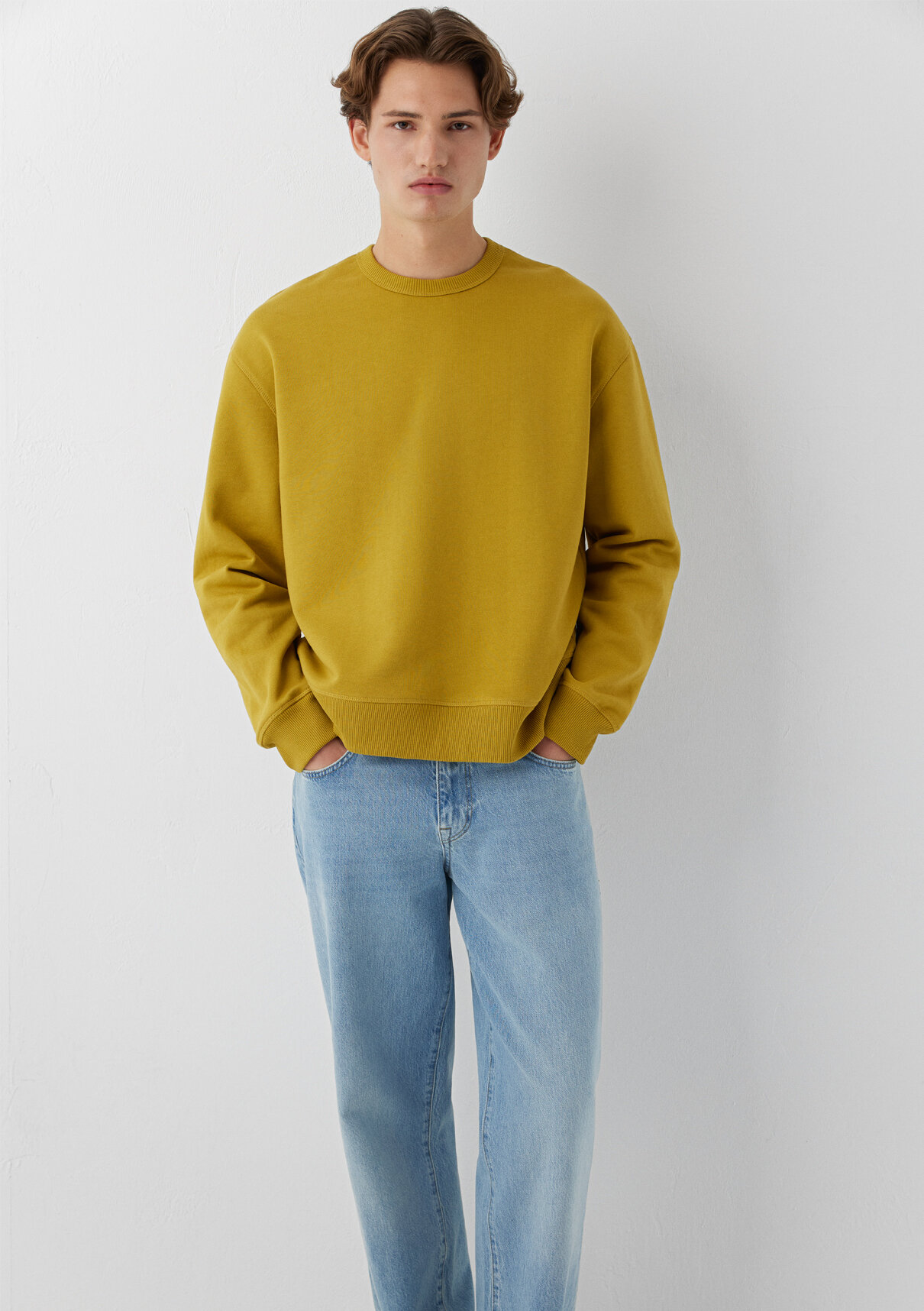 Mavi Sarı Basic Sweatshirt