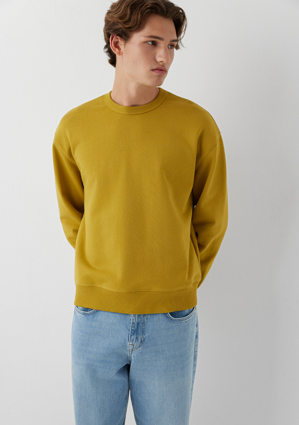 Mavi Sarı Basic Sweatshirt görsel 2