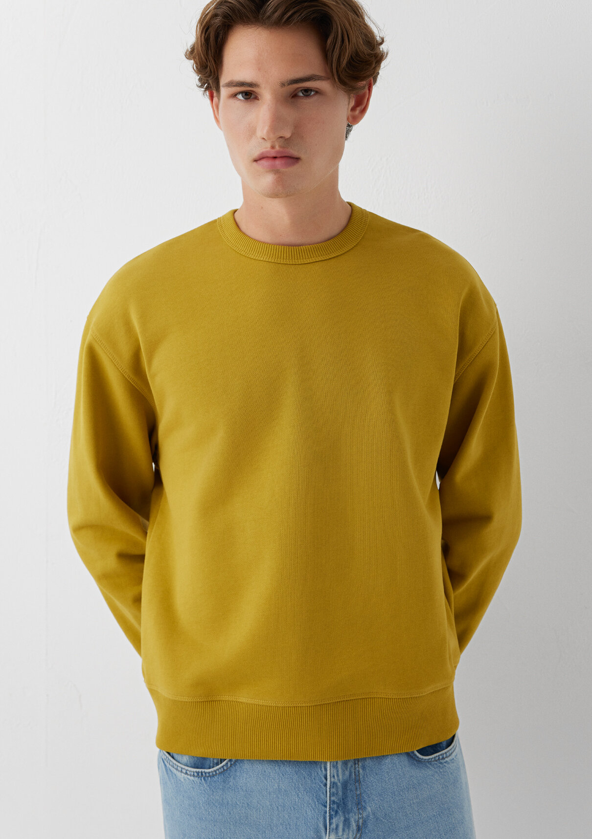 Mavi Sarı Basic Sweatshirt görsel 3