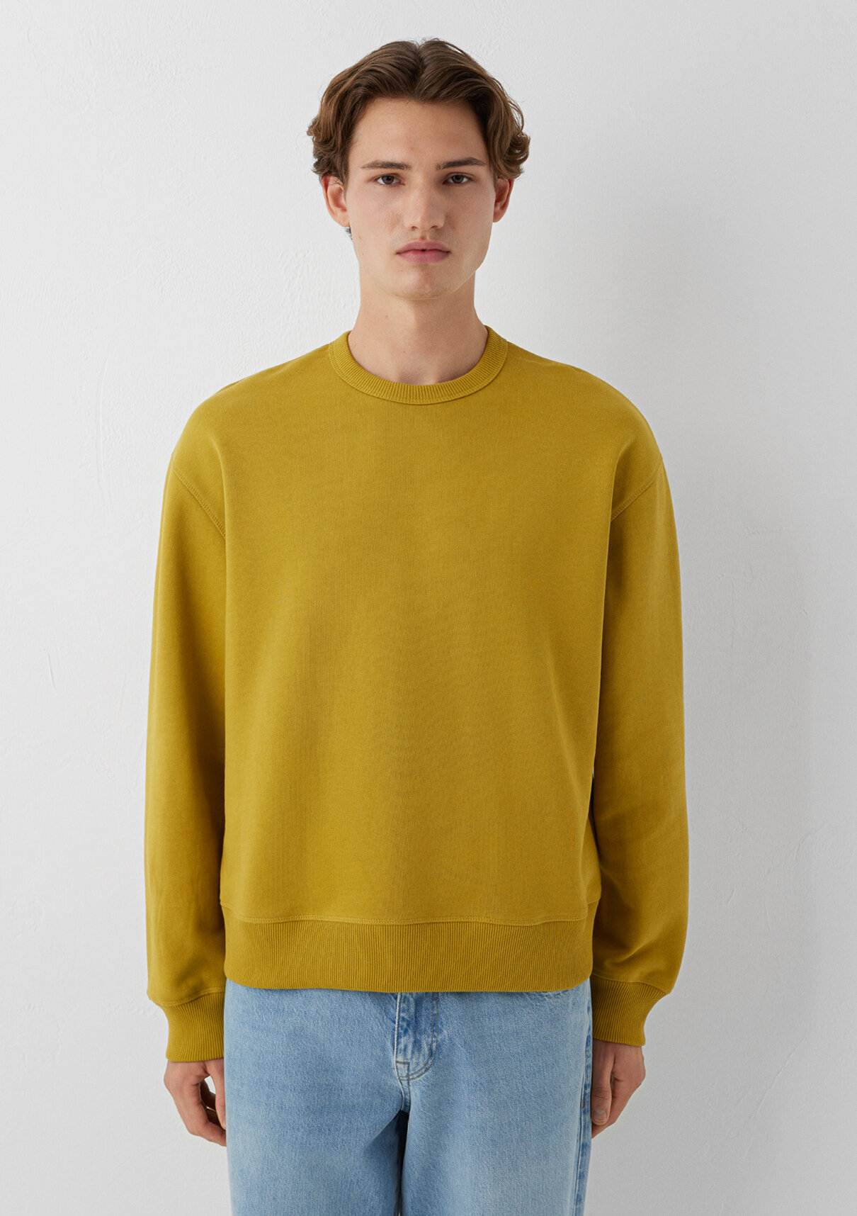 Mavi Sarı Basic Sweatshirt görsel 4