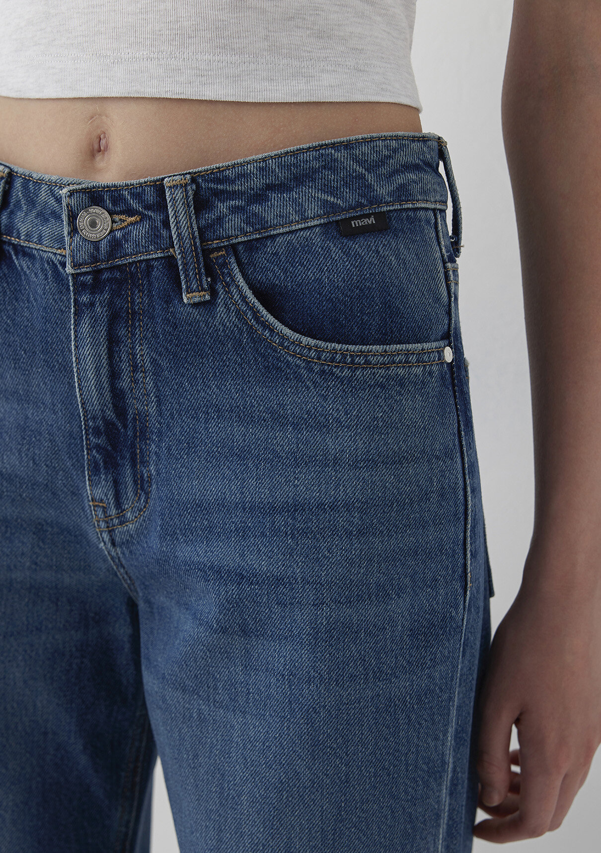 Mavi Real Blue Puslu Koyu Mavi Jean Pantolon görsel 7