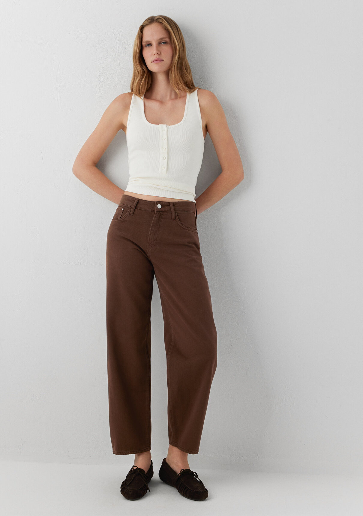 Mavi Leila Real Blue Kahverengi Gabardin Pantolon