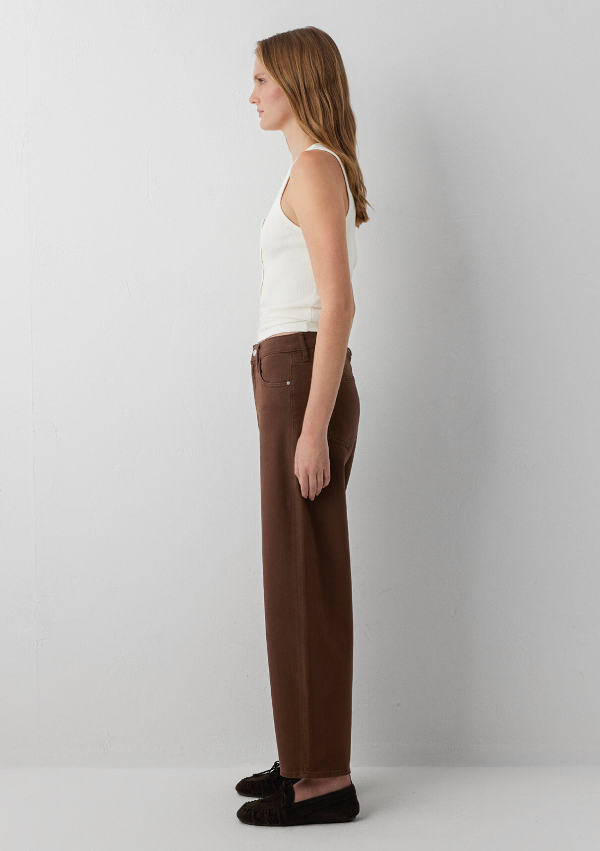 Mavi Leila Real Blue Kahverengi Gabardin Pantolon görsel 4