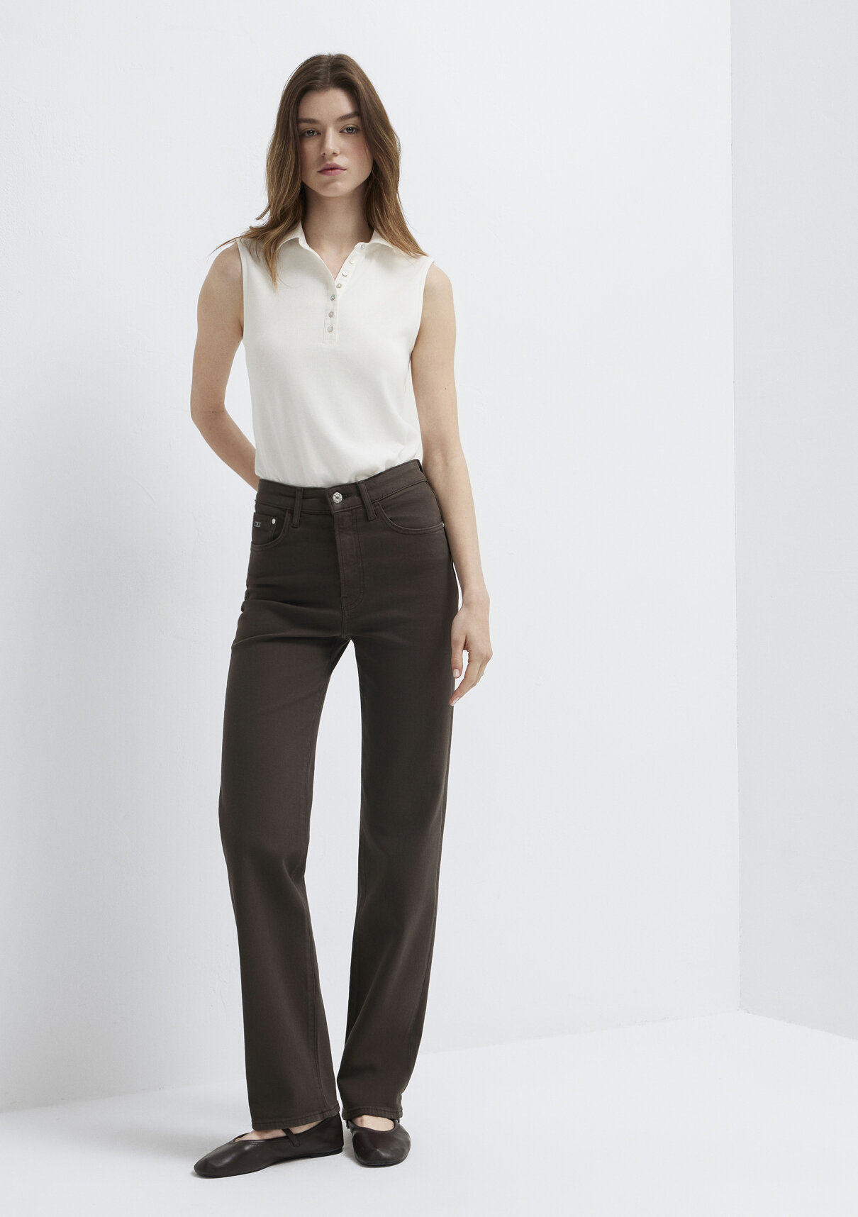 Mavi Sky Classic Denim Koyu Kahverengi Gabardin Pantolon görsel 2