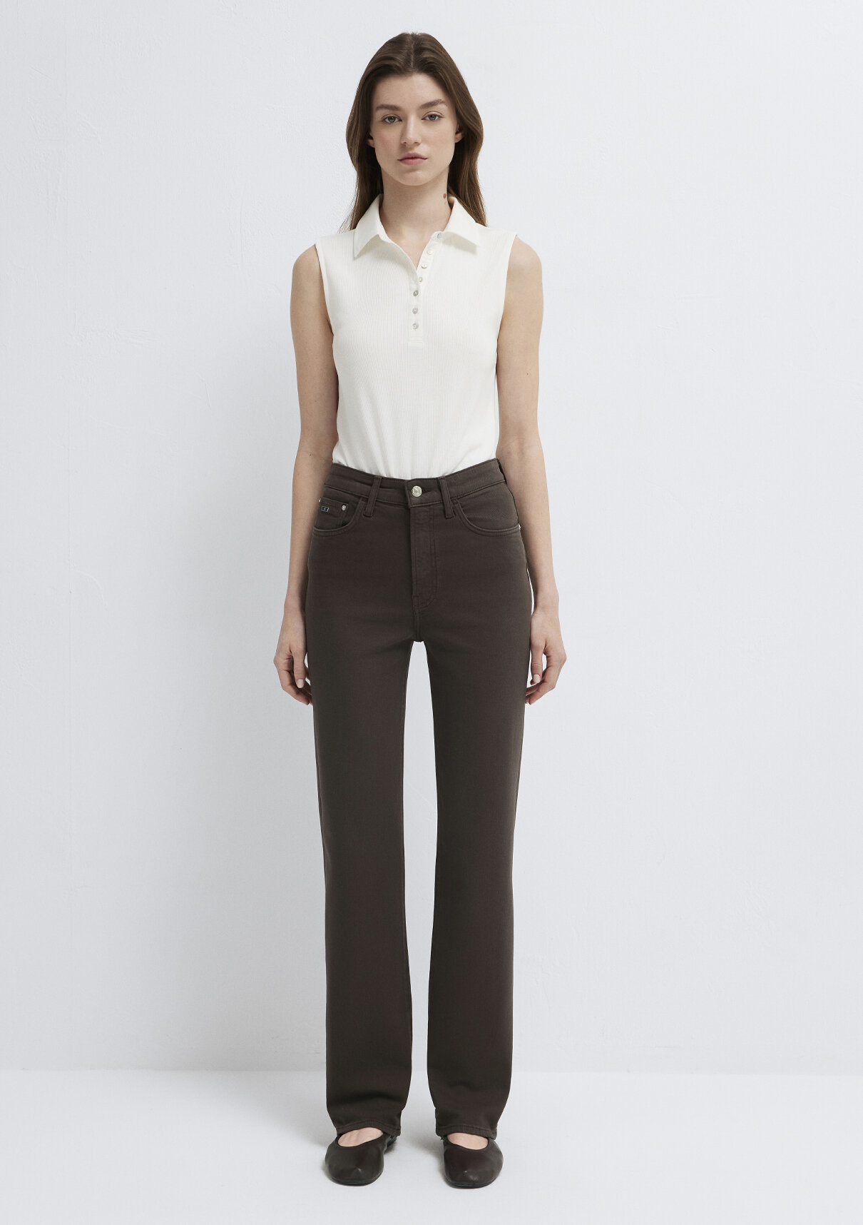 Mavi Sky Classic Denim Koyu Kahverengi Gabardin Pantolon görsel 4
