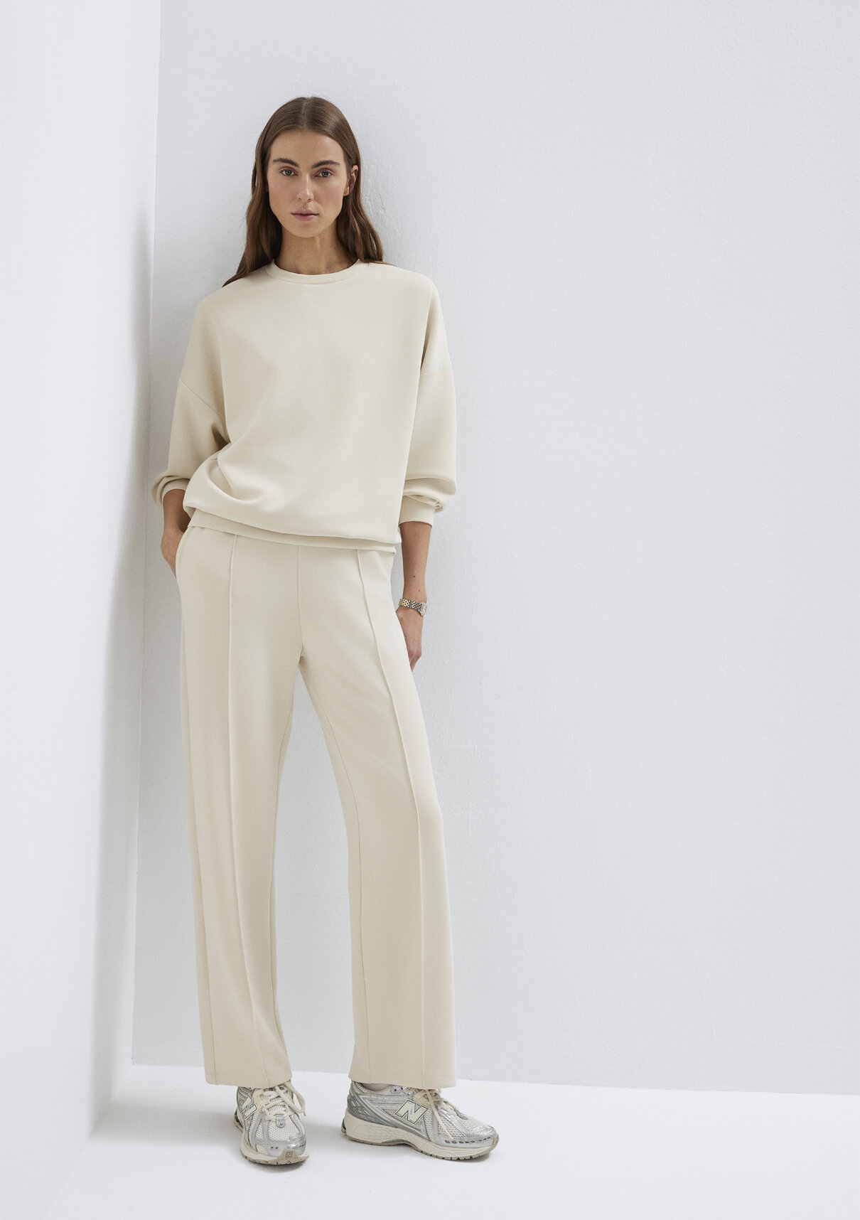 Mavi Sporty Lux Ekru (TENCEL™) Modal Karışımlı Eşofman Altı