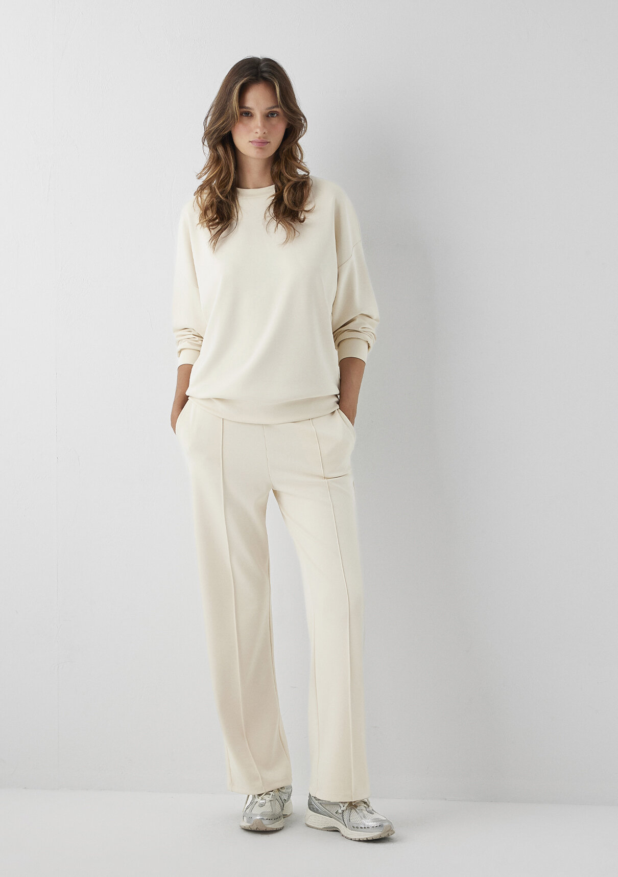 Mavi Sporty Lux Ekru (TENCEL™) Modal Karışımlı Eşofman Altı