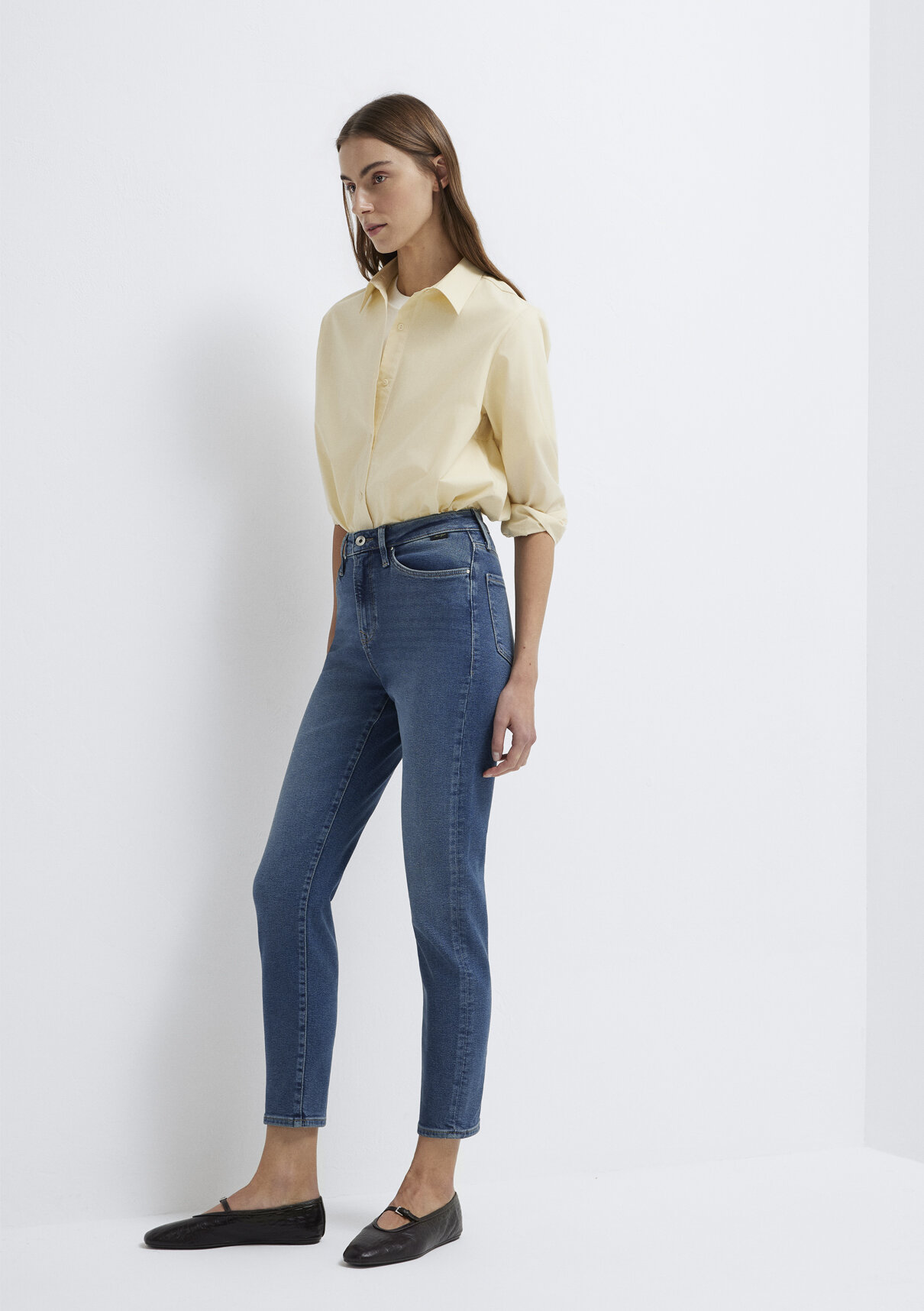 Mavi Gold Shape Puslu Koyu Mavi Jean Pantolon görsel 2