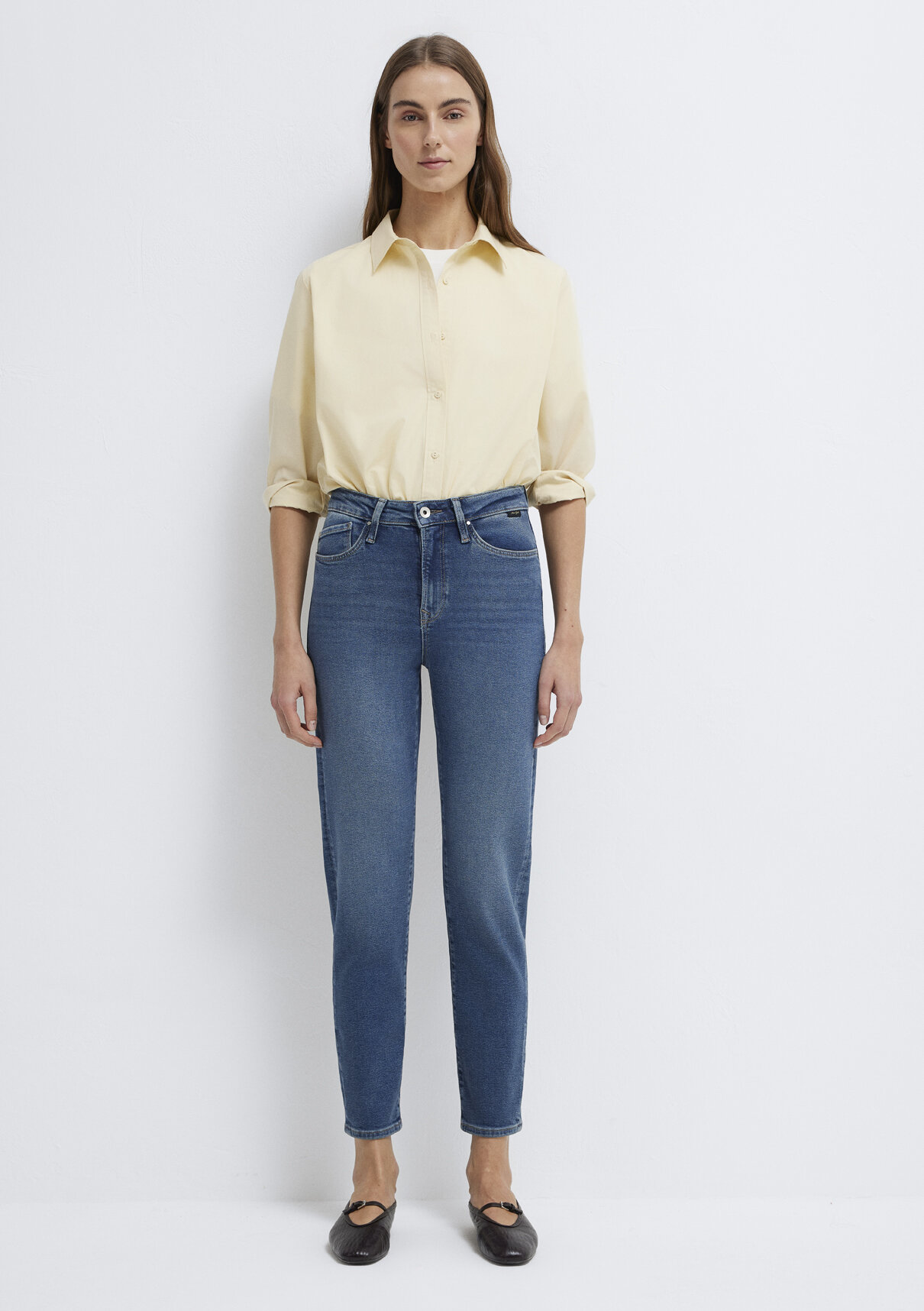 Mavi Gold Shape Puslu Koyu Mavi Jean Pantolon görsel 3