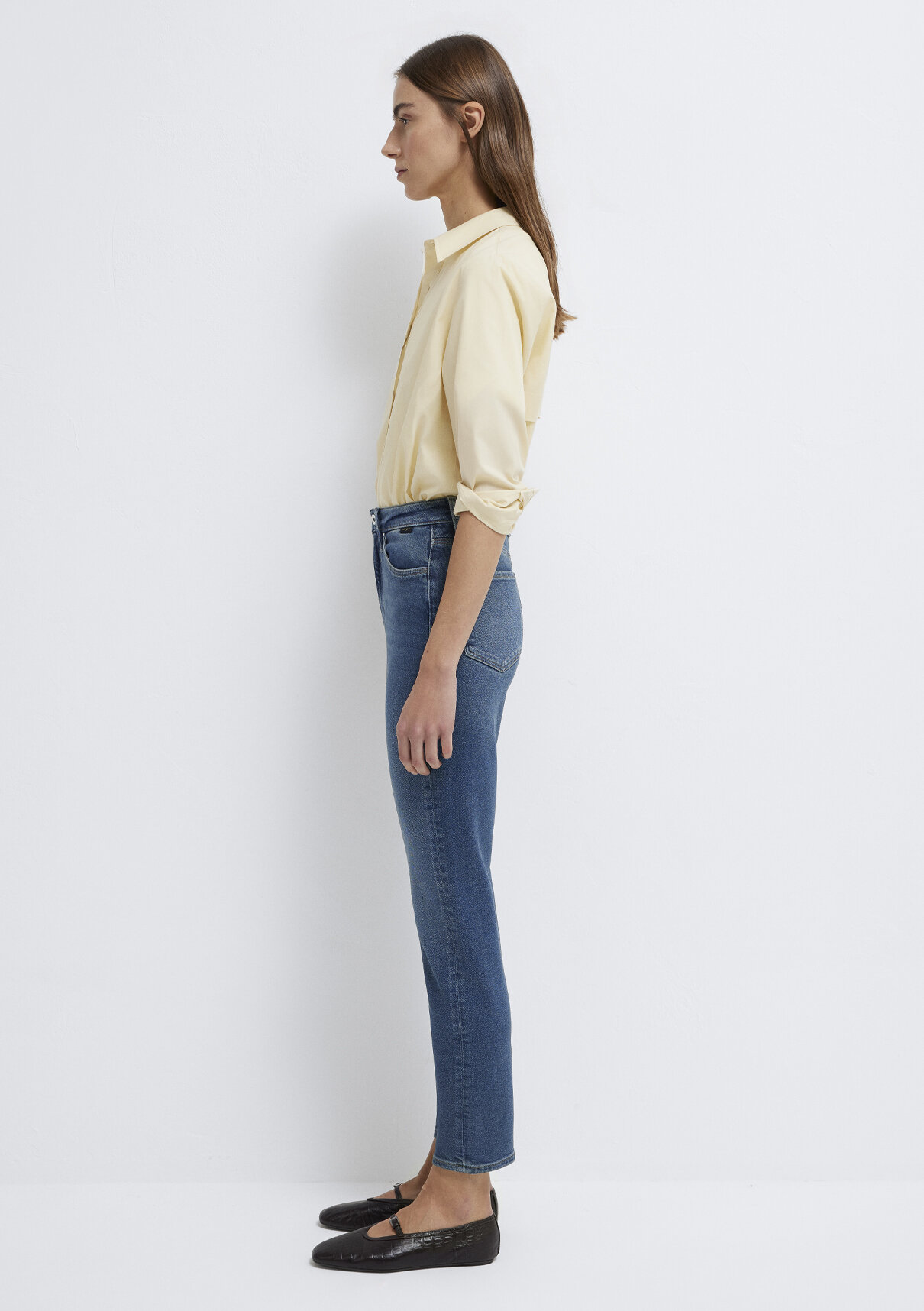 Mavi Gold Shape Puslu Koyu Mavi Jean Pantolon görsel 4